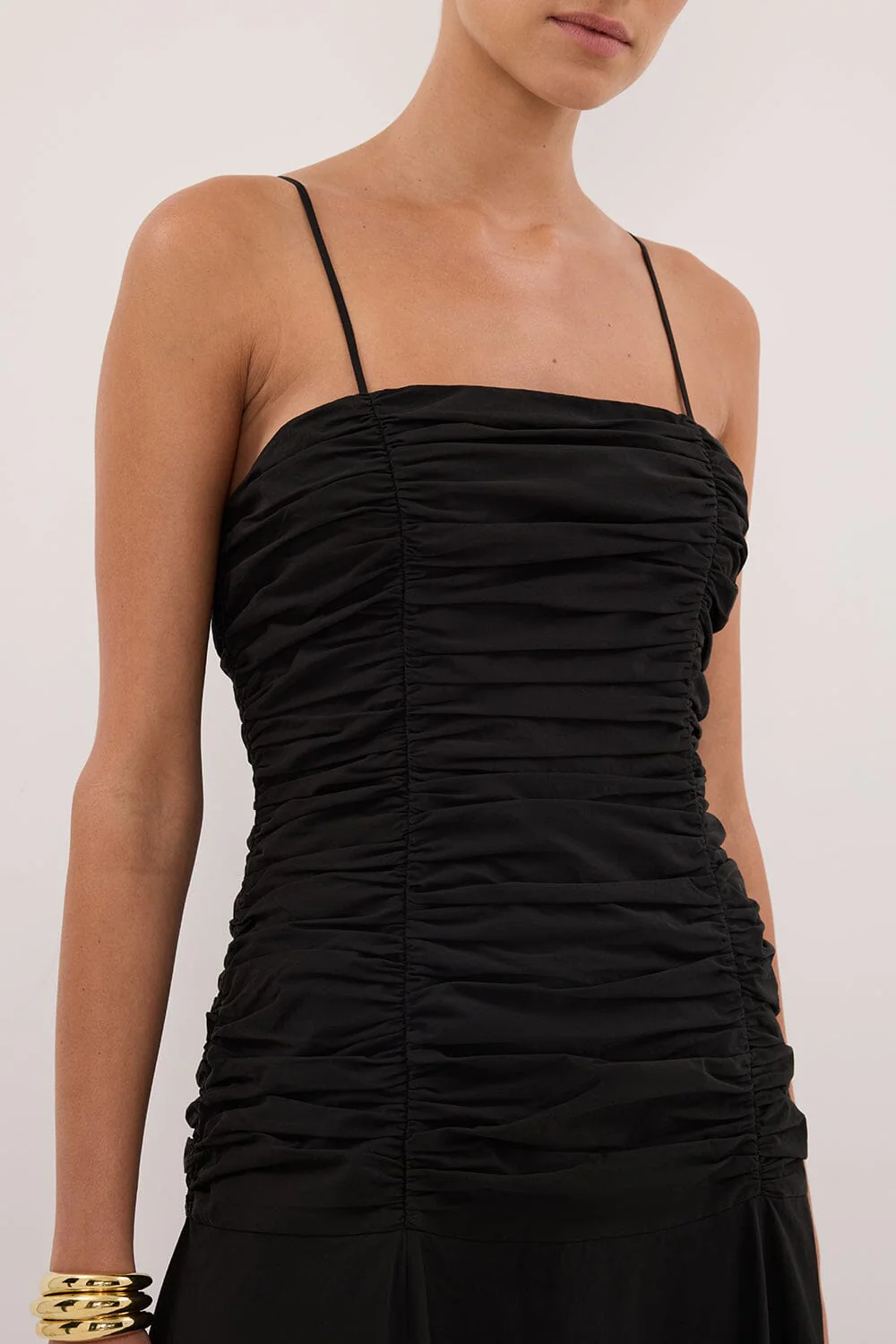 CARA BLACK SLEEVELESS COTTON MIDI DRESS - Image 6