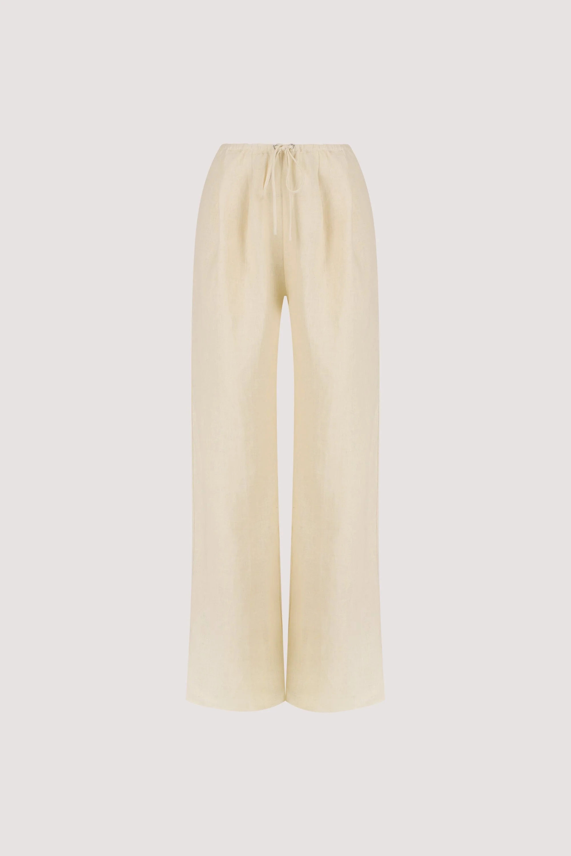CARLA BUTTERMILK DRAWSTRING LINEN PANT - Image 7
