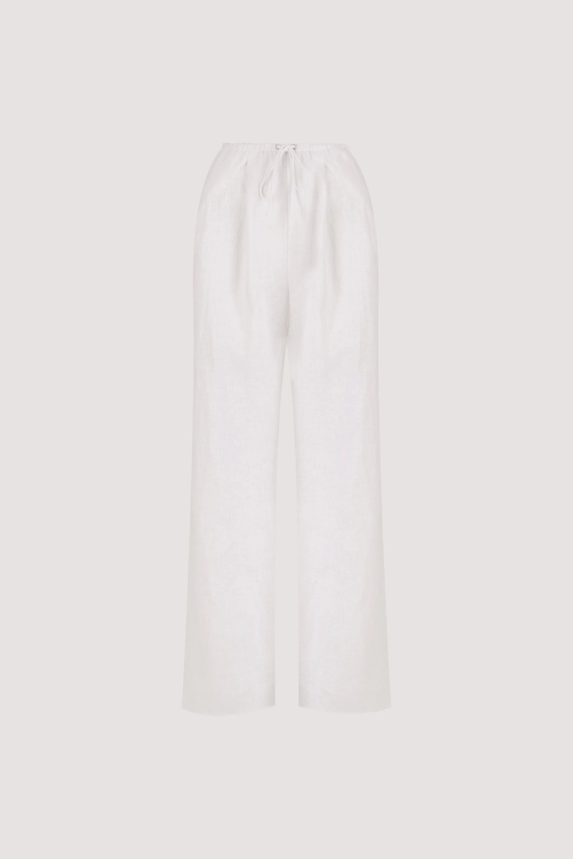 CARLA WHITE DRAWSTRING LINEN PANT - Image 6