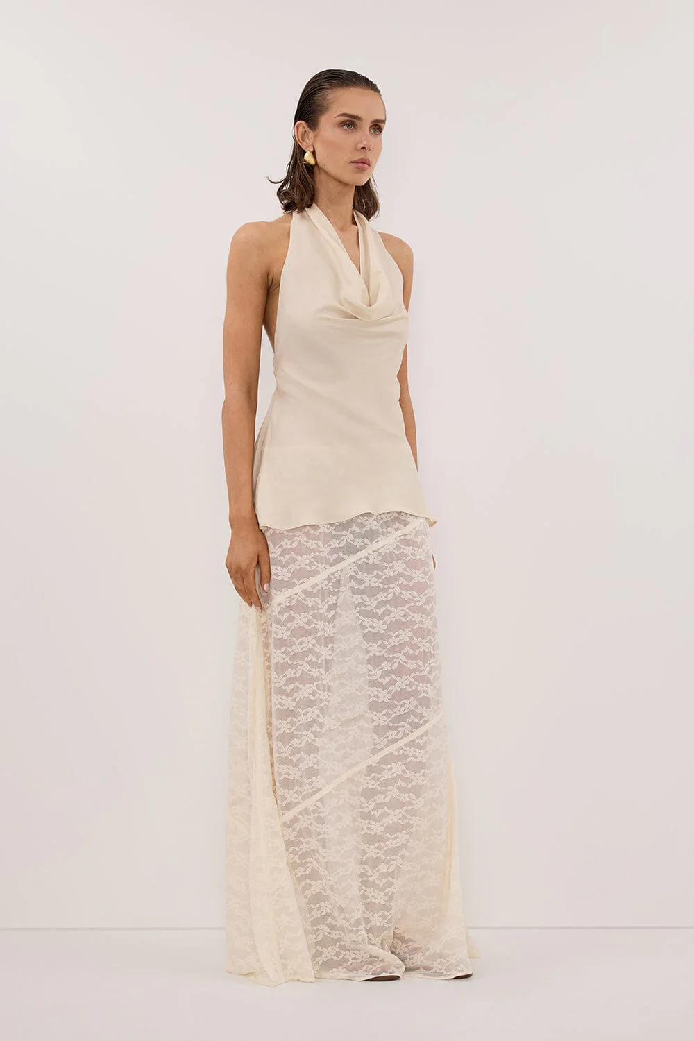 CARLENE STRAW SLEEVELESS CUPRO COWL TOP - Image 3