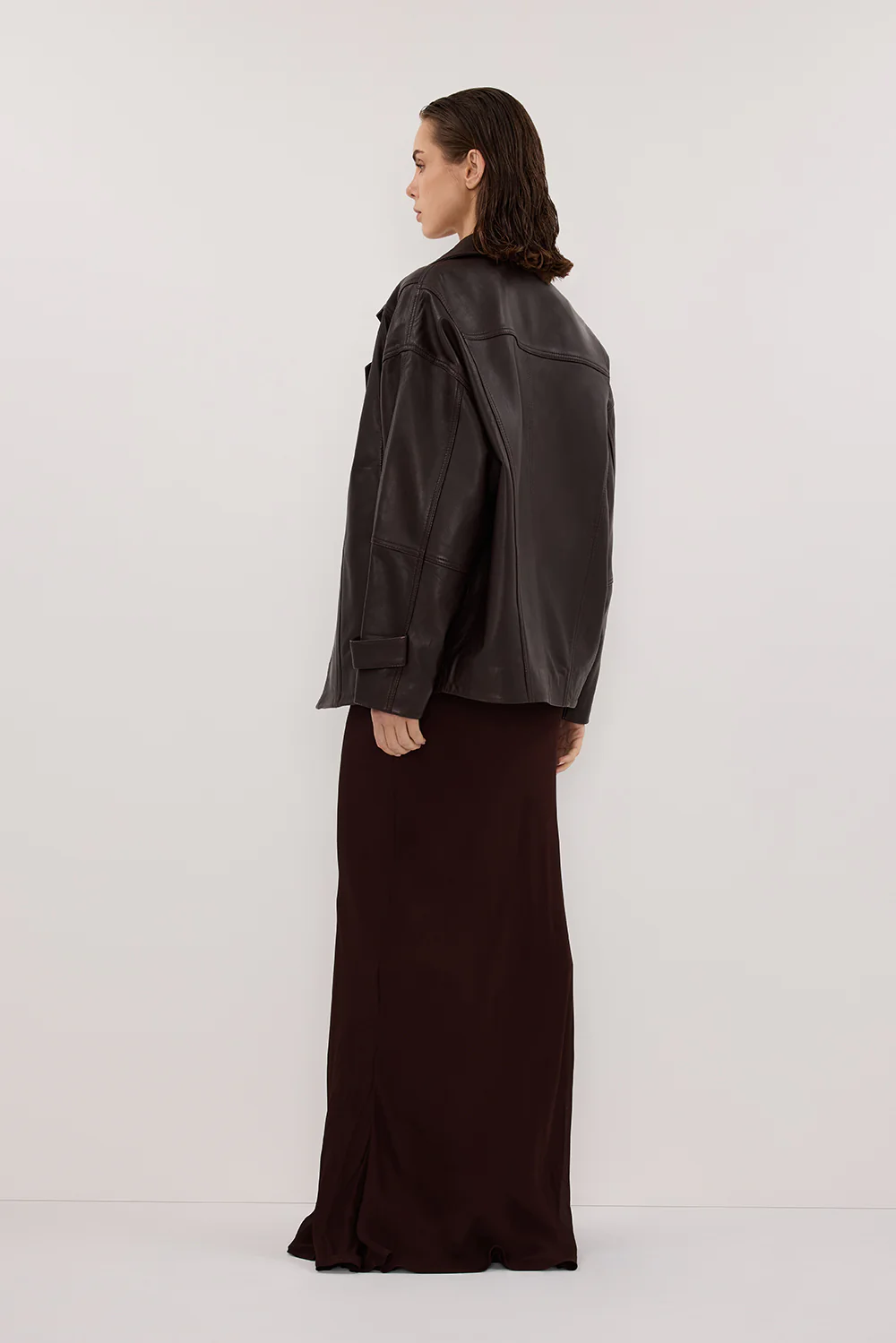 CARLY DARK CHOC MIDI SKIRT - Image 4