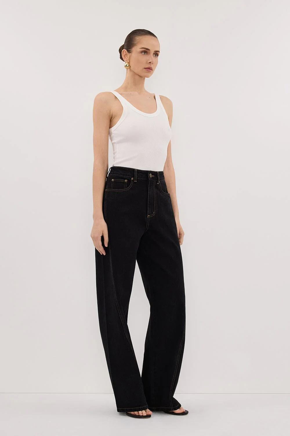 CARSON JET BLACK TALL WIDE LEG JEAN - Image 3