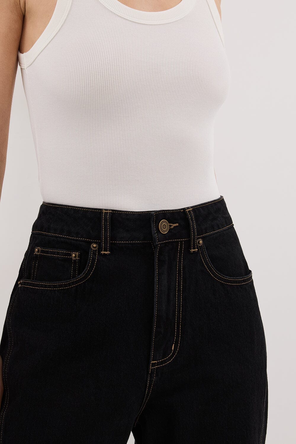 CARSON JET BLACK TALL WIDE LEG JEAN - Image 5