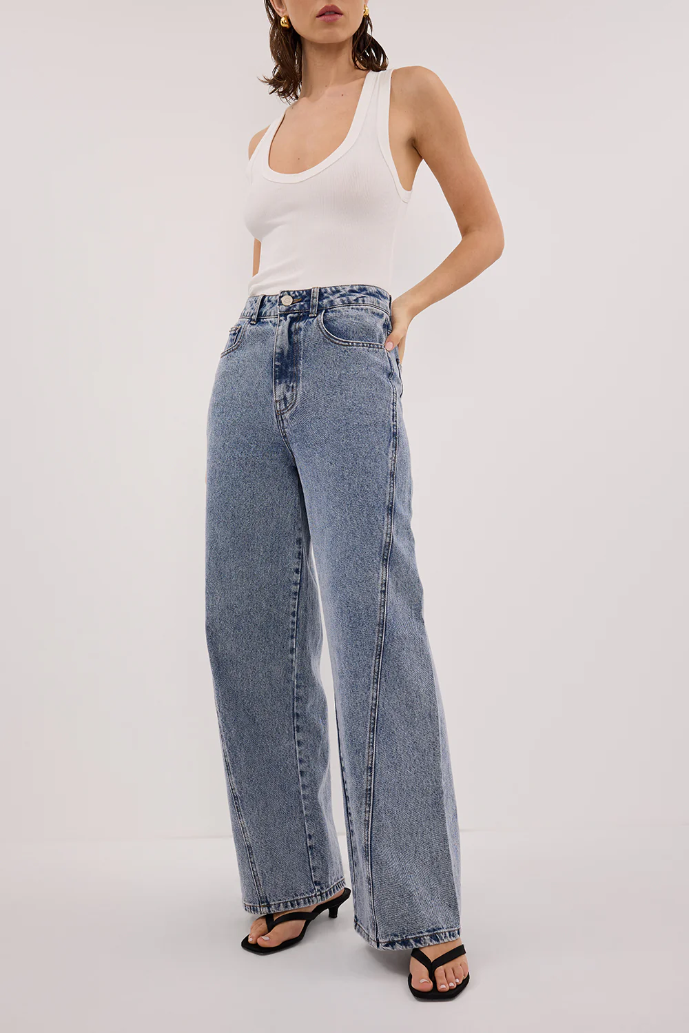 CARSON MID BLUE WIDE LEG JEAN - Image 2