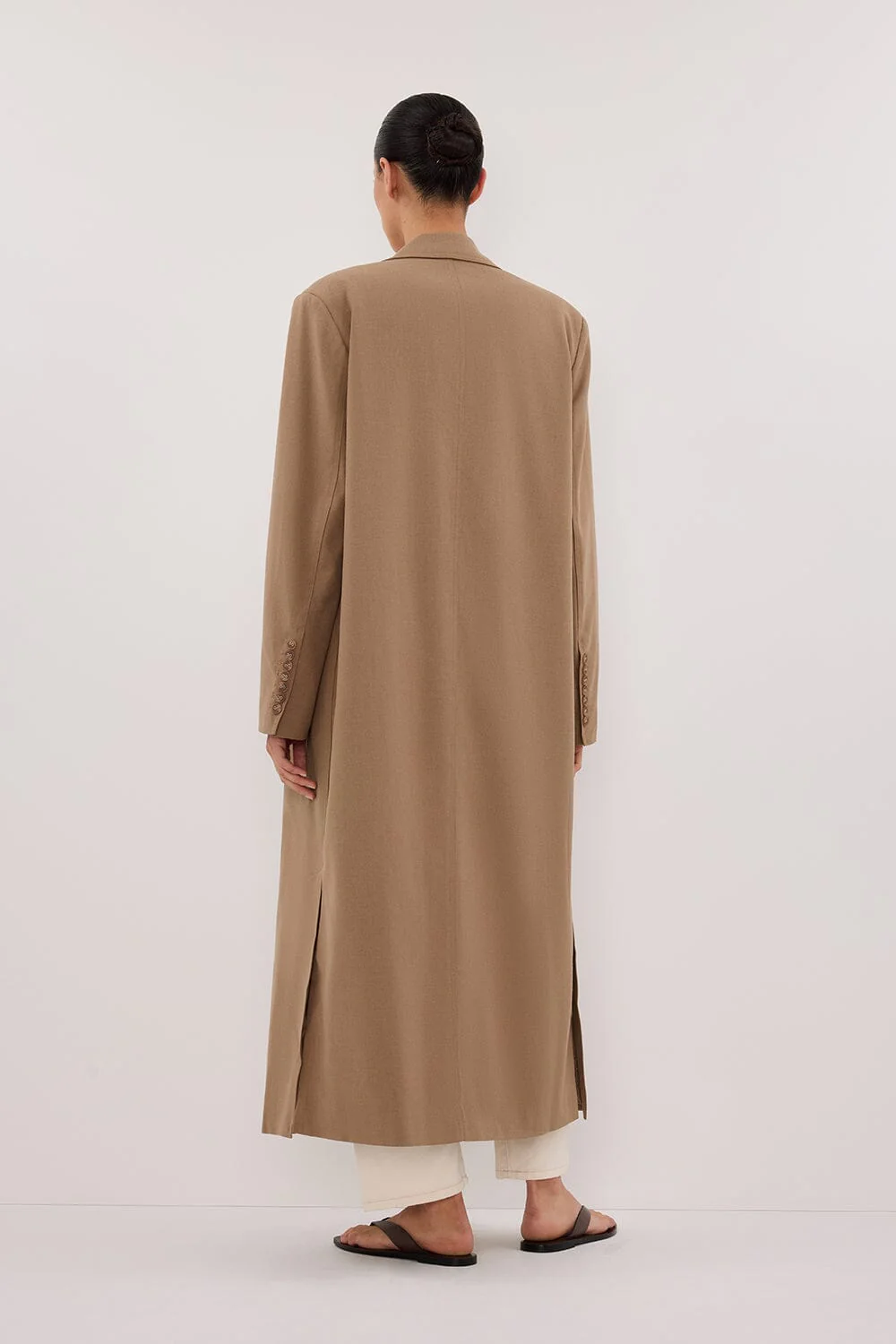 CELINA TAN WOOL BLEND COAT - Image 4