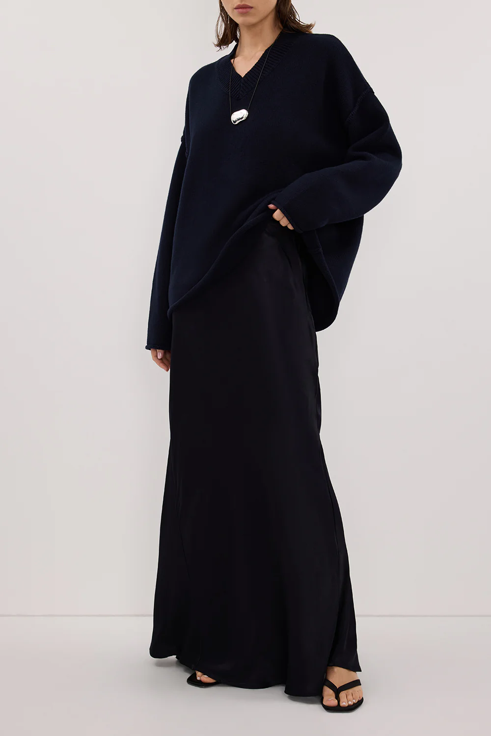 CHARLI INK SATIN MAXI SKIRT - Image 2