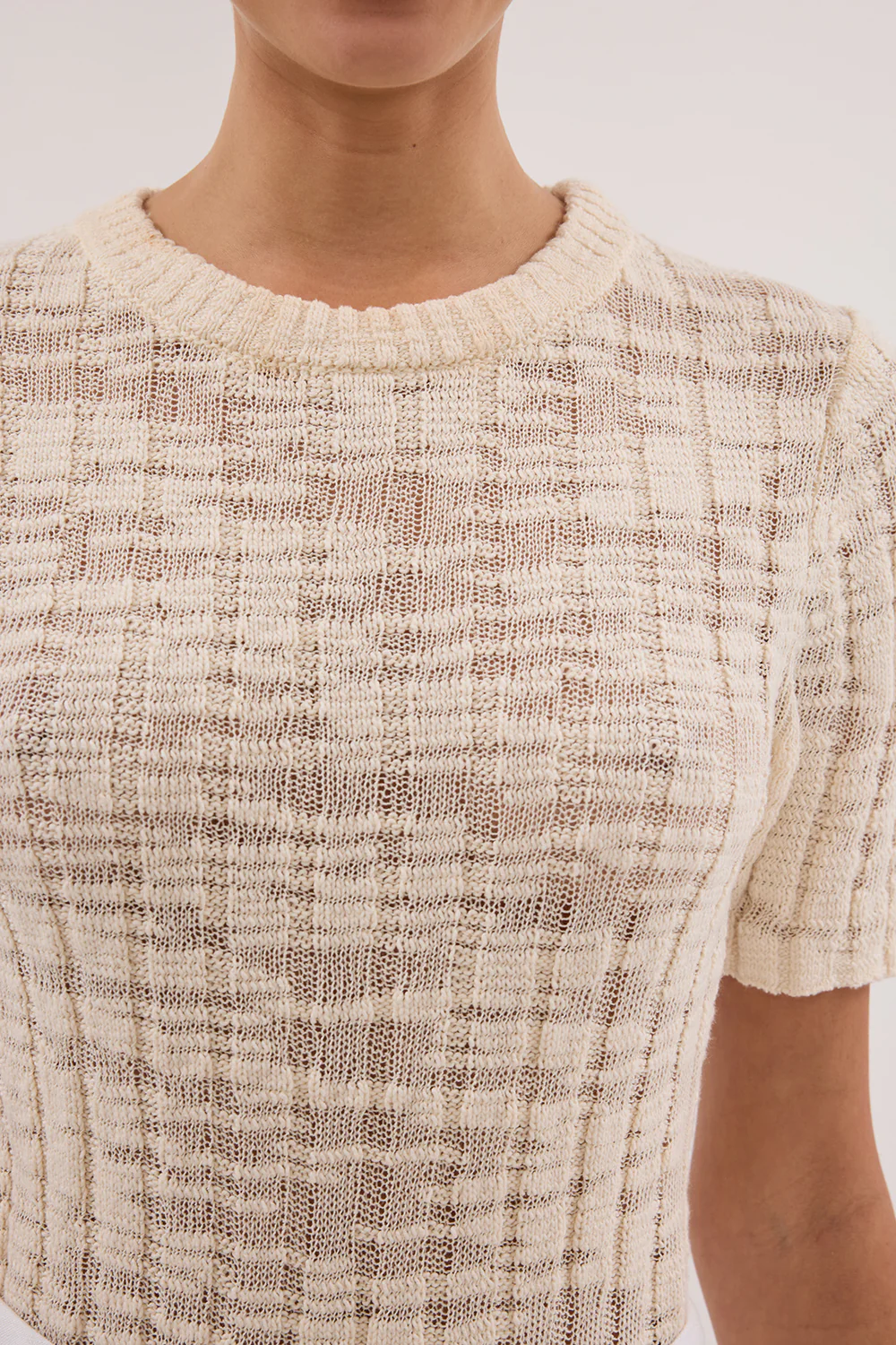 CIA NATURAL CAP SLEEVE KNIT TEE - Image 5