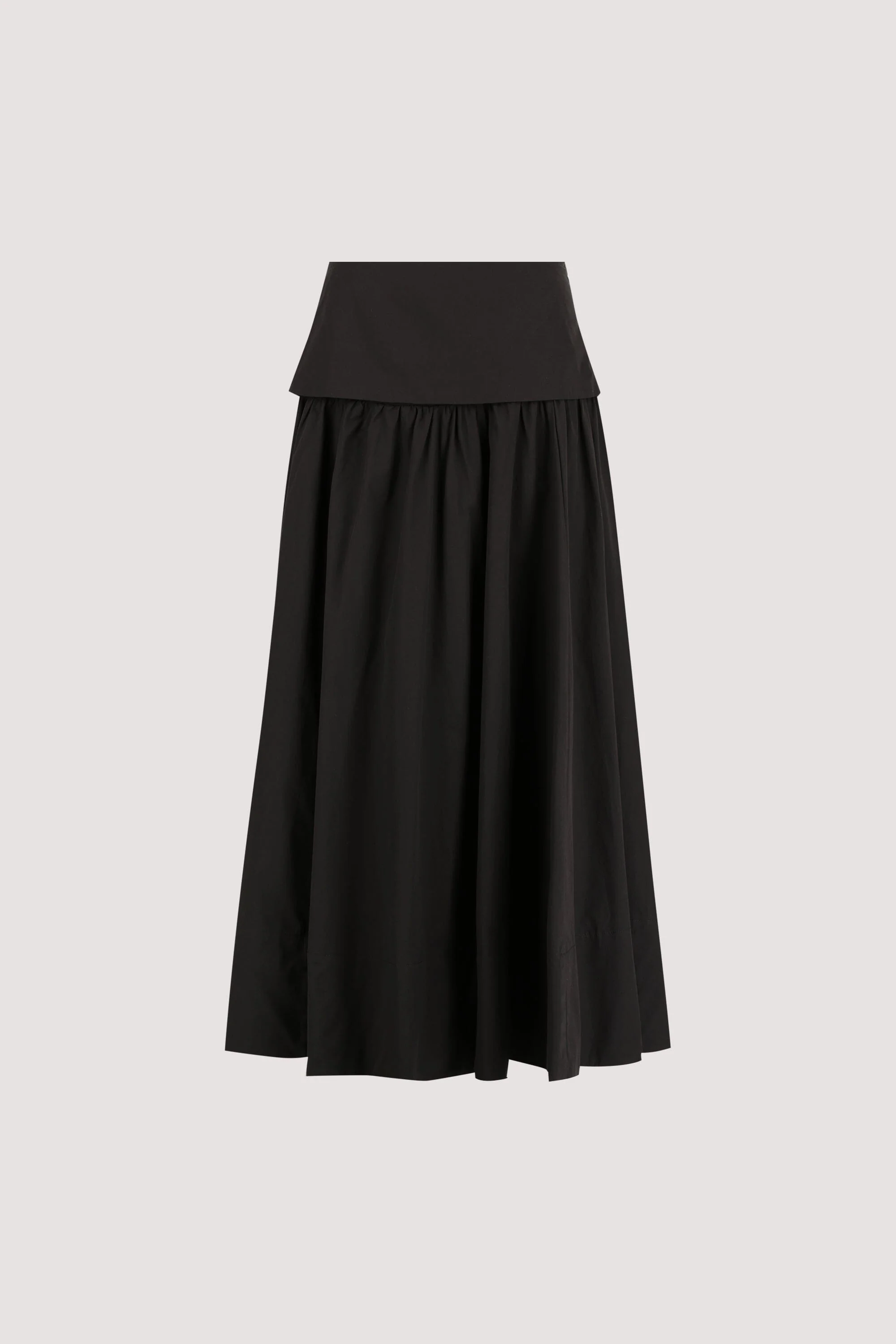 CLAIRE BLACK COTTON MIDI SKIRT - Image 8
