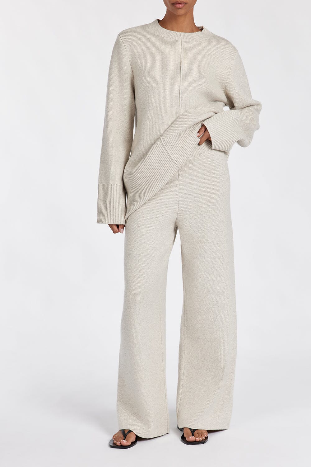 CLEMENCE OAT MARLE KNIT PANT - Image 2