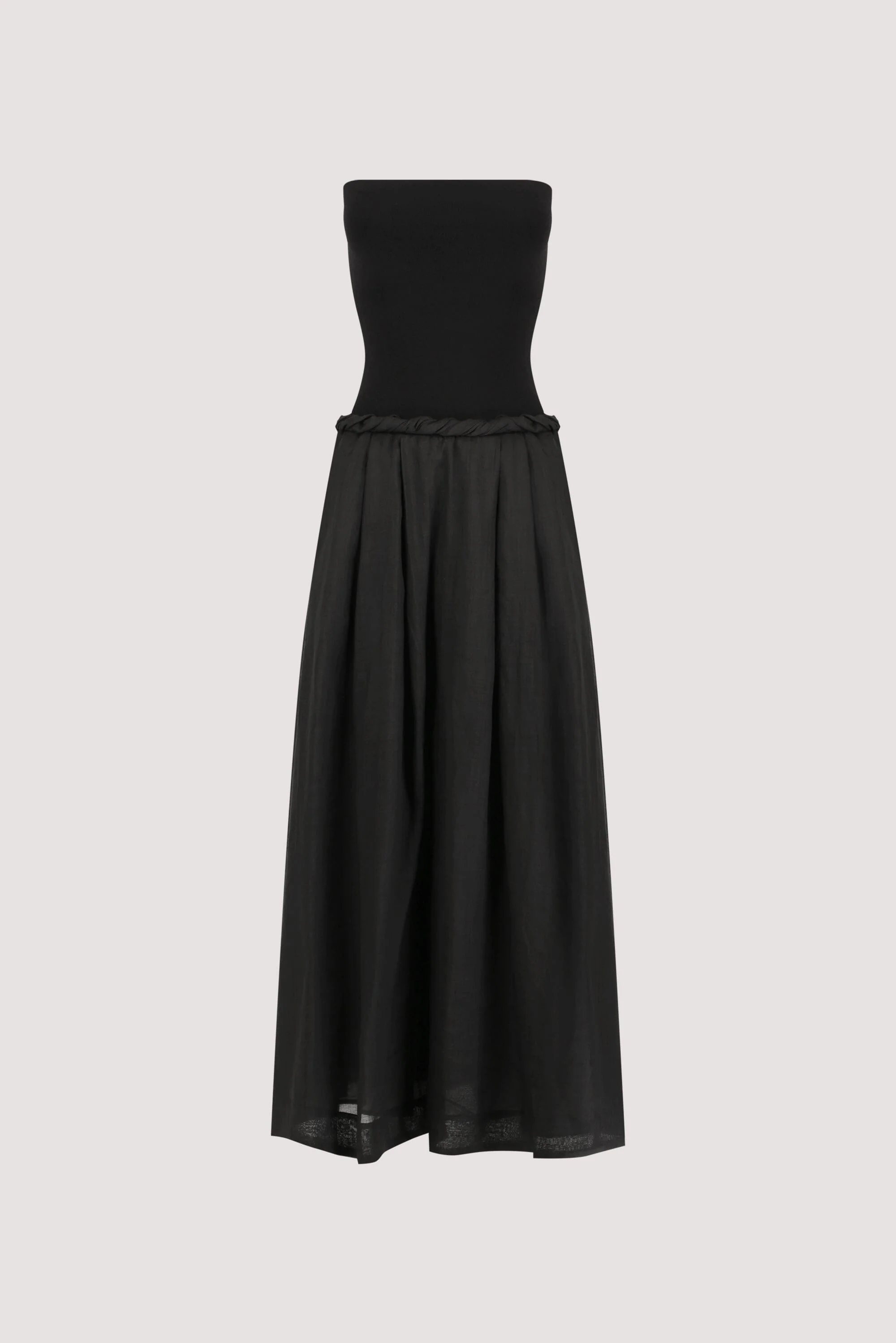 COCO BLACK STRAPLESS HYBRID MIDI DRESS - Image 7