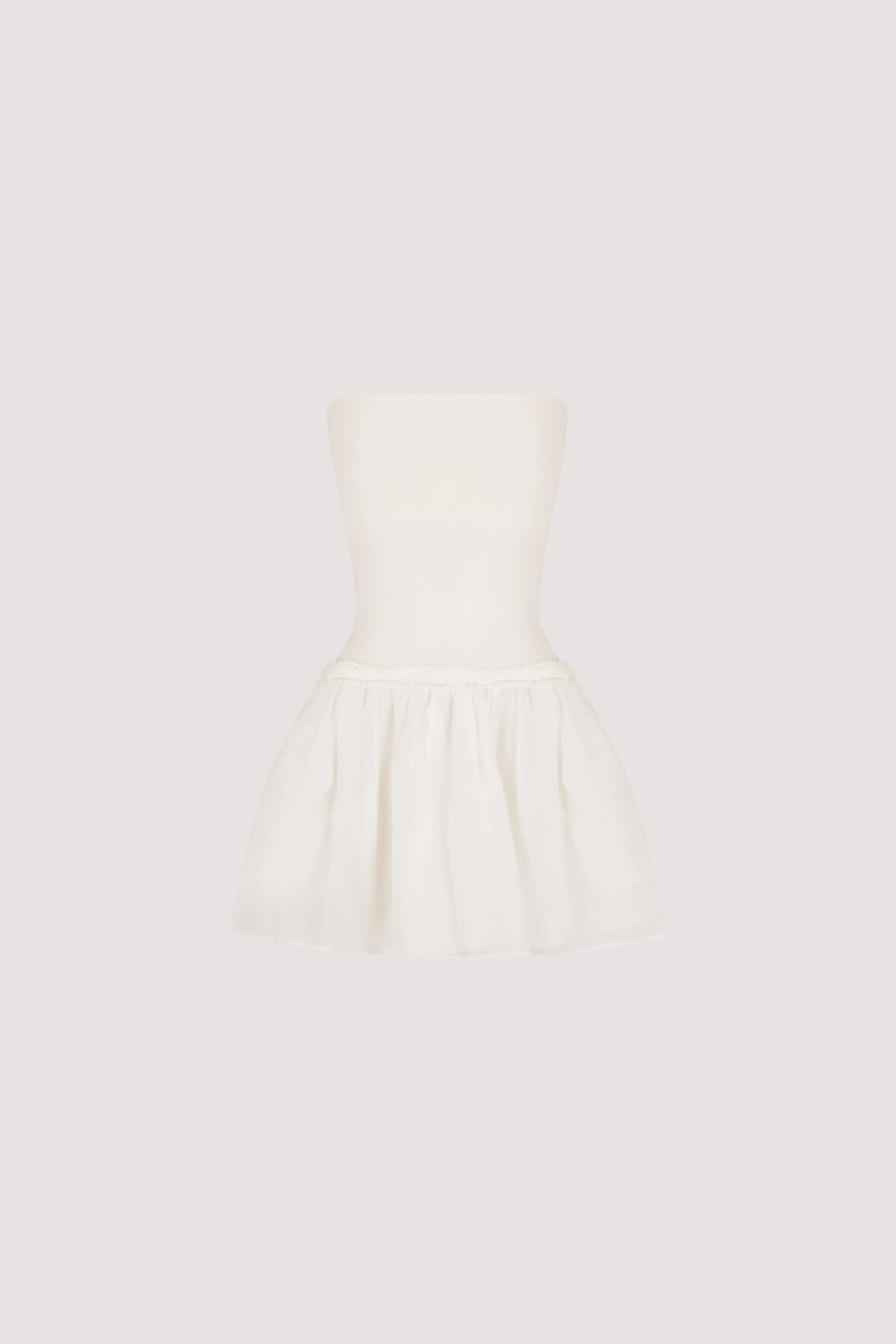 COCO WHITE STRAPLESS HYBRID MINI DRESS - Image 6
