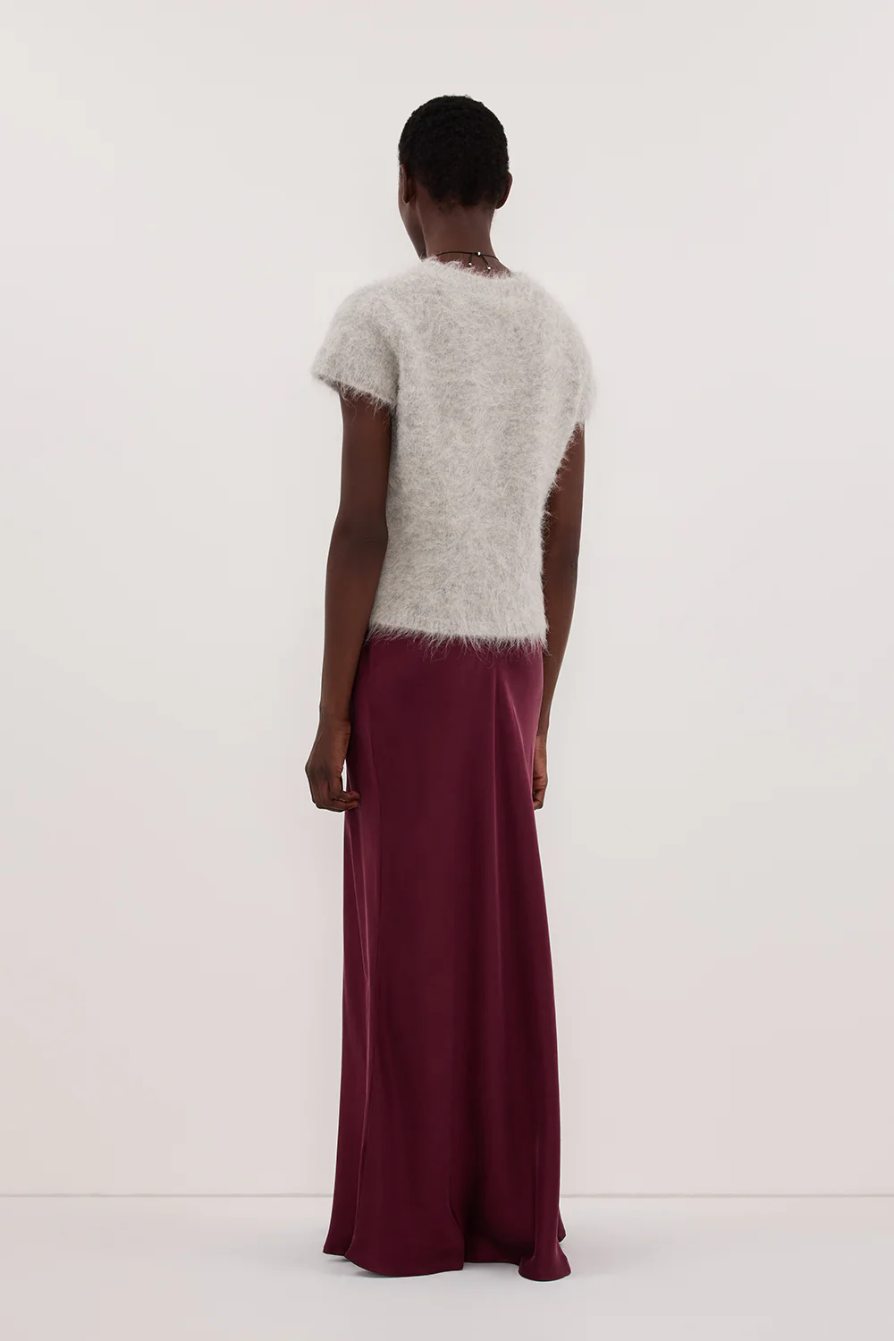COLETTE MERLOT SILK MAXI SKIRT - Image 3