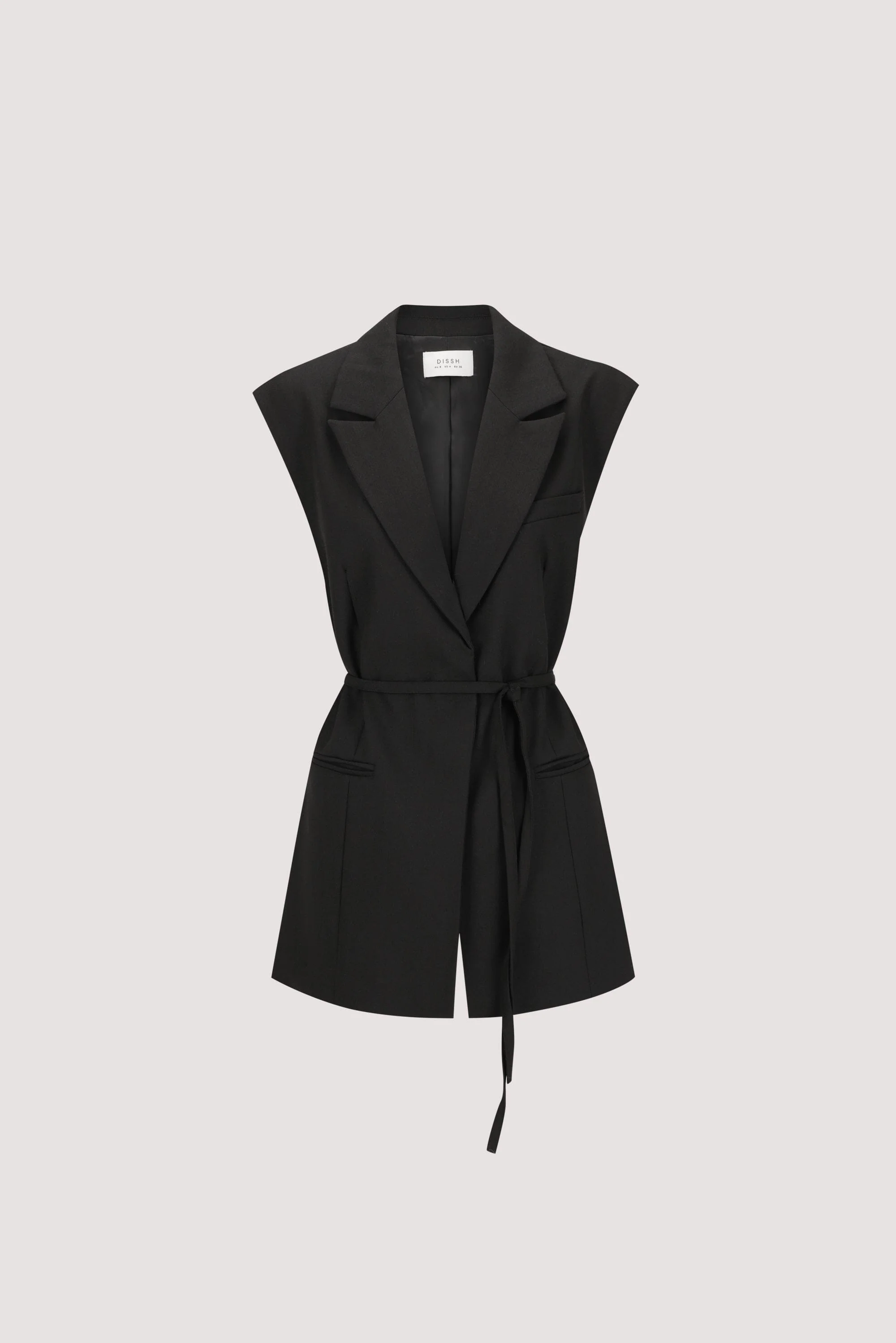 CYRUS BLACK SLEEVELESS WRAP VEST - Image 7