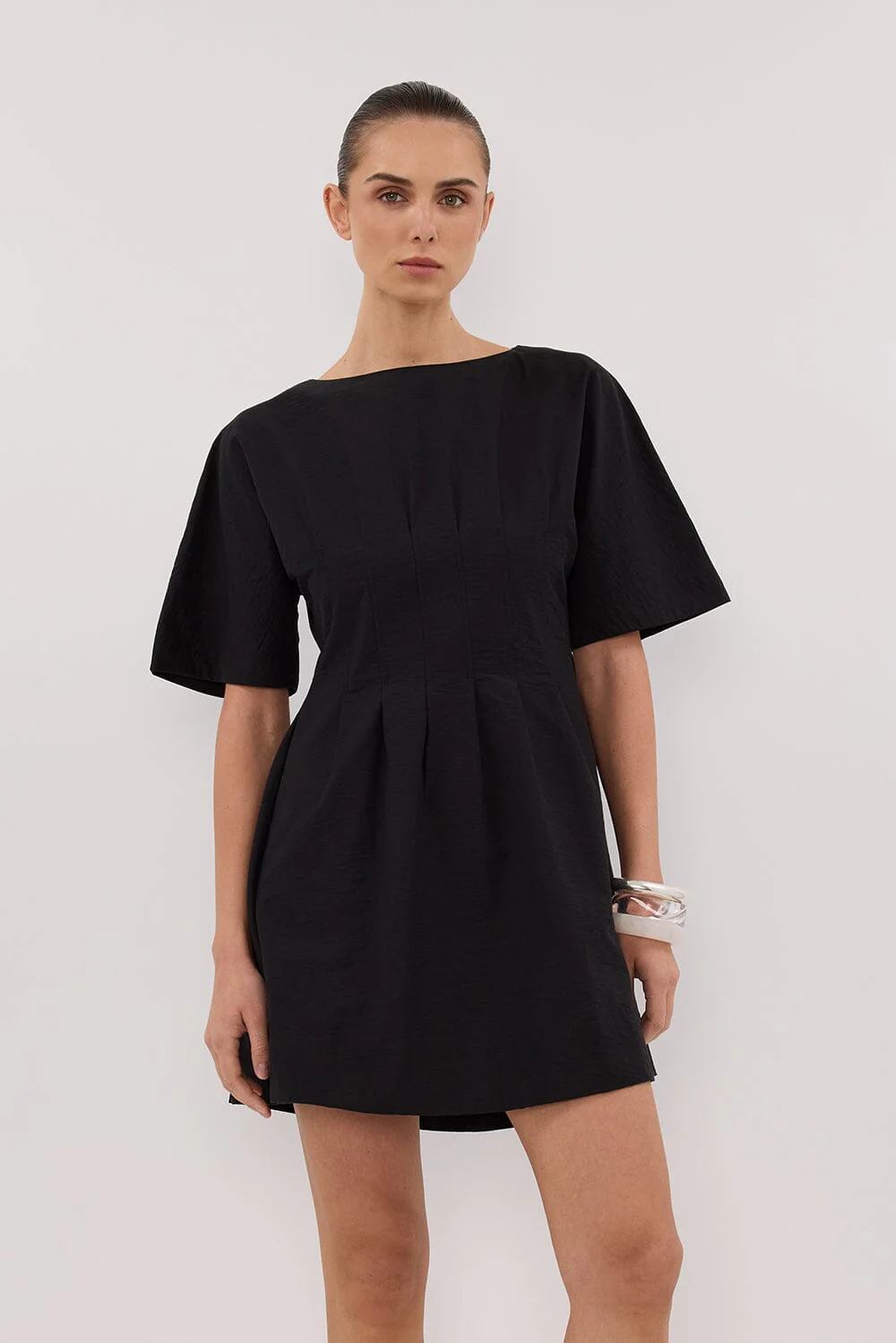 DAPHNE BLACK SLEEVED MINI DRESS - Image 2