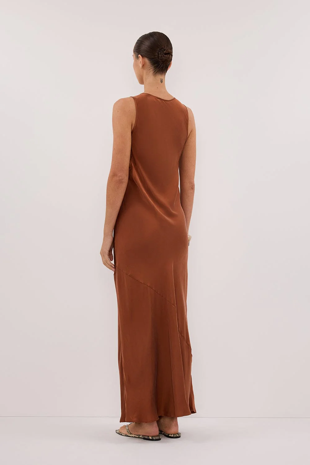 DARCY RUST SILK MAXI DRESS - Image 4