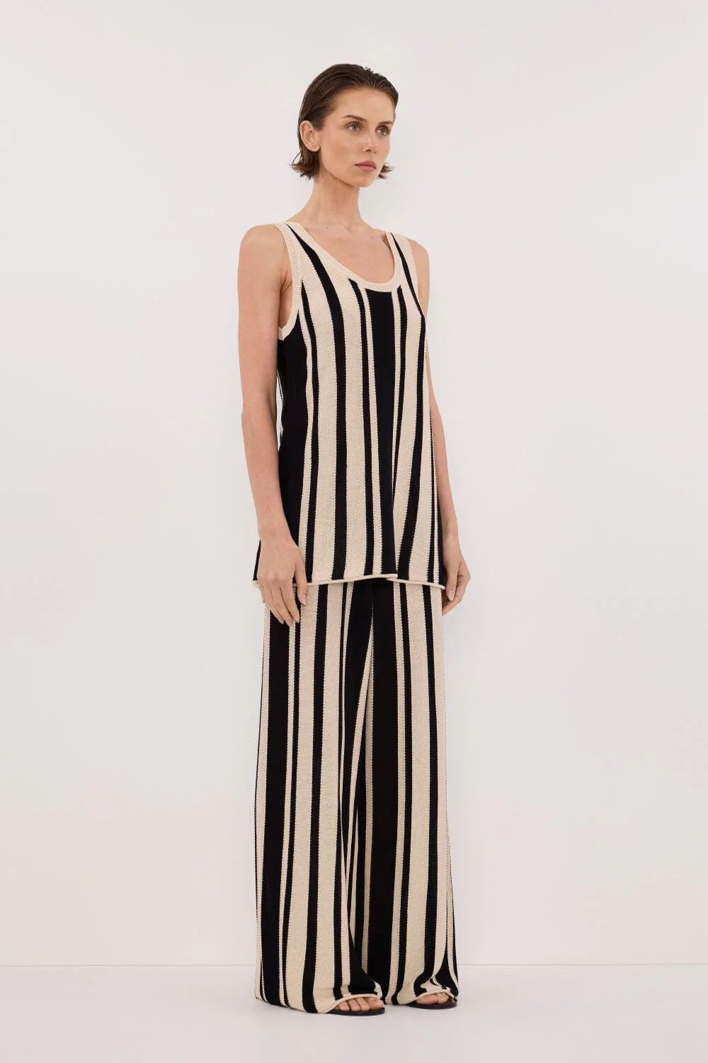 DELPHI STRIPE WIDE LEG KNIT PANT - Image 4