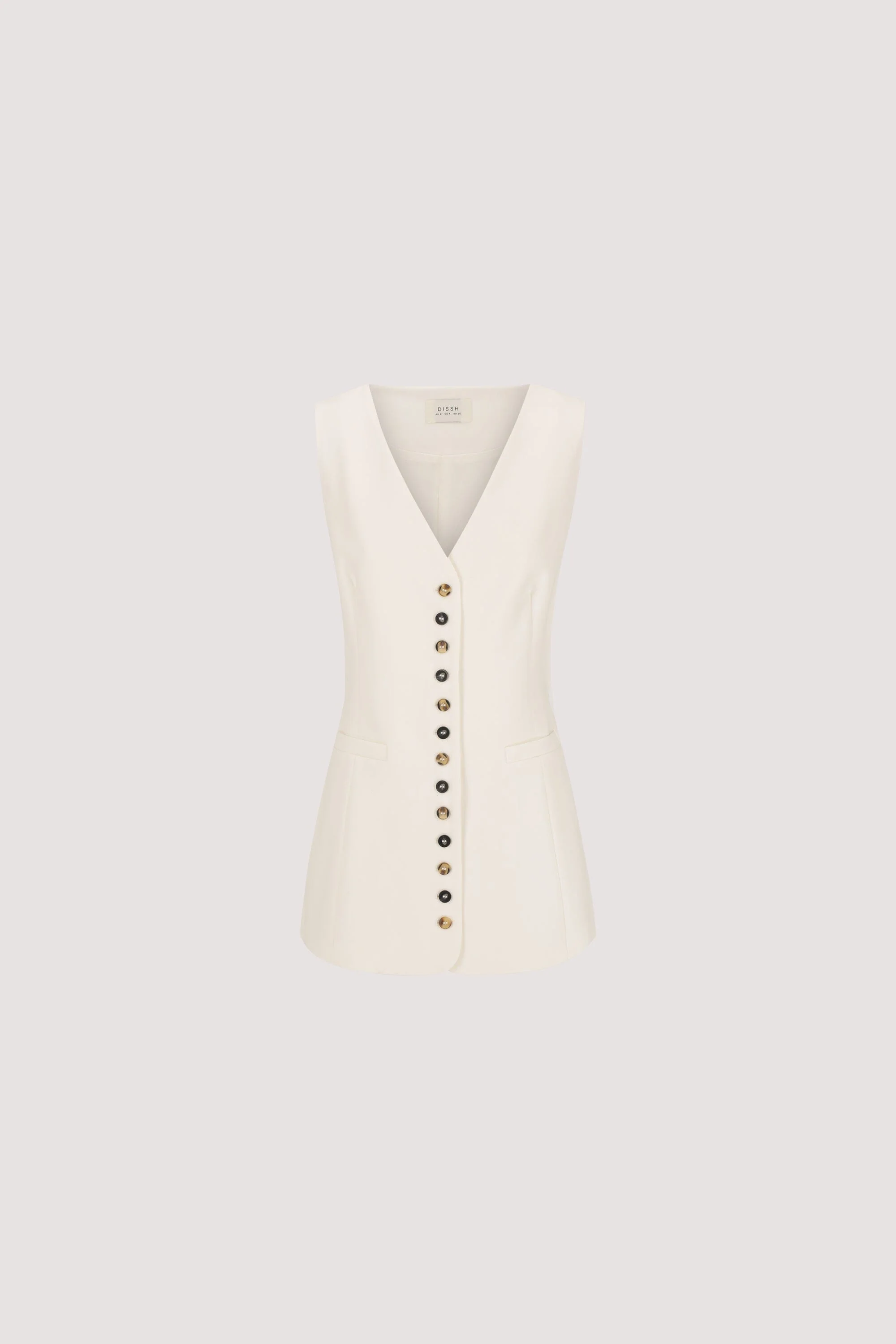 DEMI CREAM LONGLINE VEST - Image 7