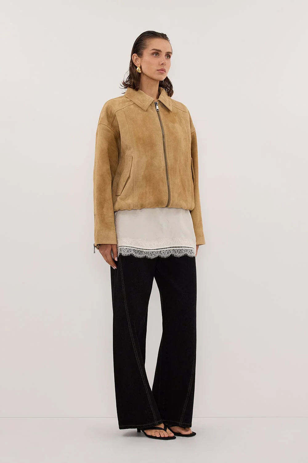 DENVER PAMPAS SUEDE LEATHER BOMBER JACKET - Image 3