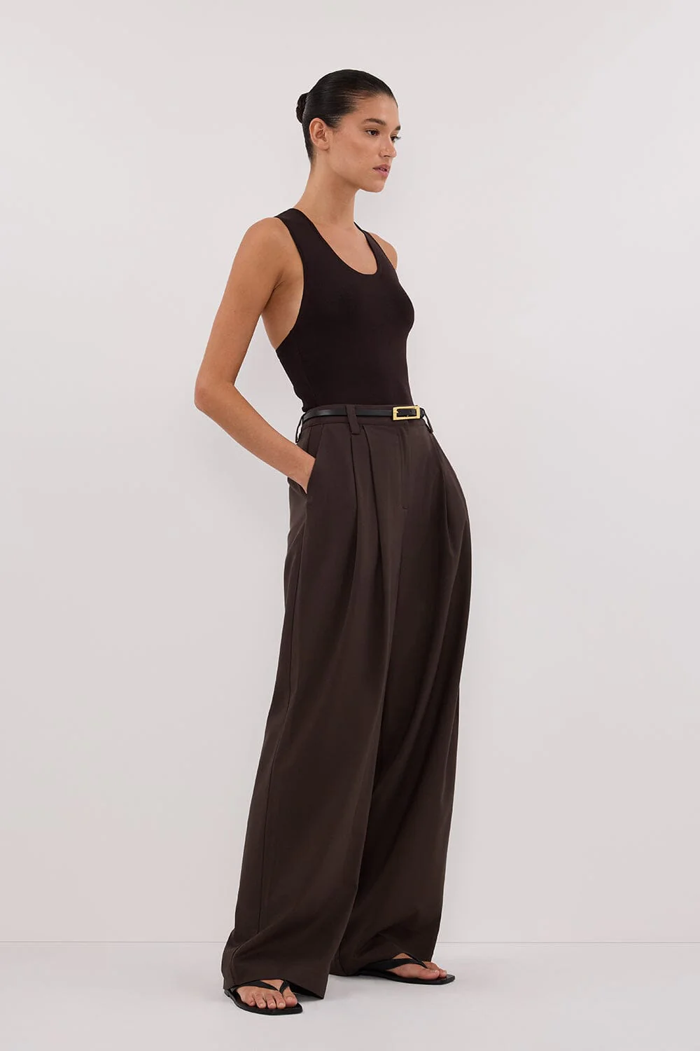 DEVIN BITTER CHOC RACER KNIT TANK - Image 3