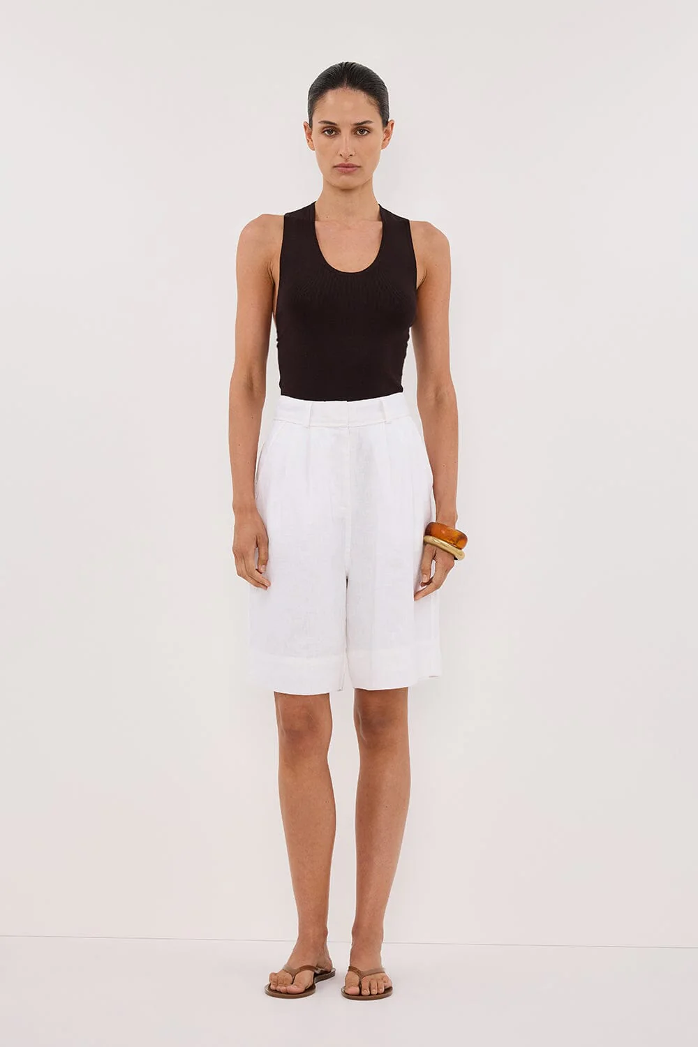 DEVIN BITTER CHOC RACER KNIT TANK - Image 6
