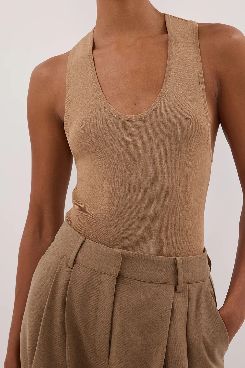 DEVIN TAN RACER KNIT TANK - Image 5