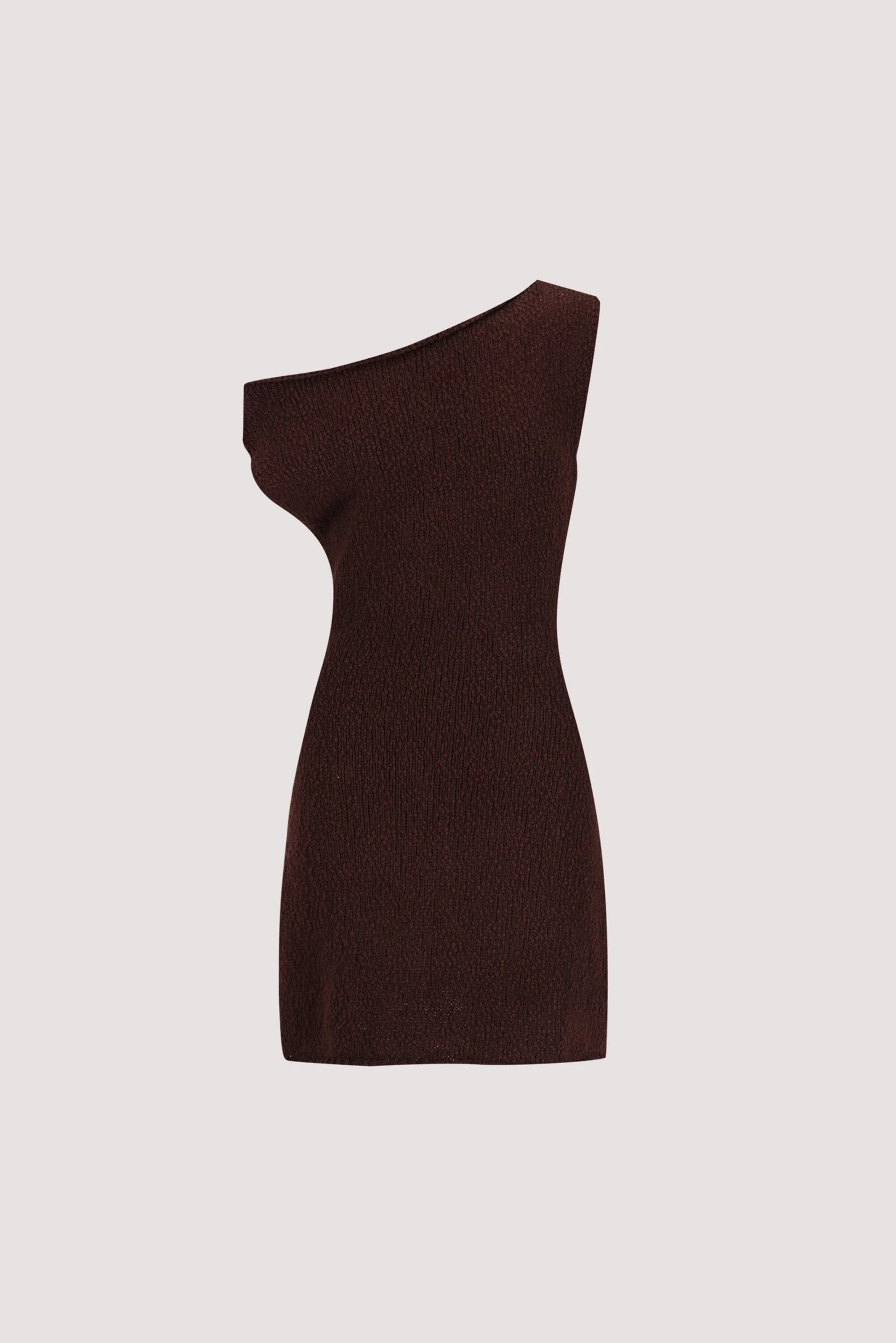 DINA CHOC ASYM KNIT MINI DRESS - Image 6
