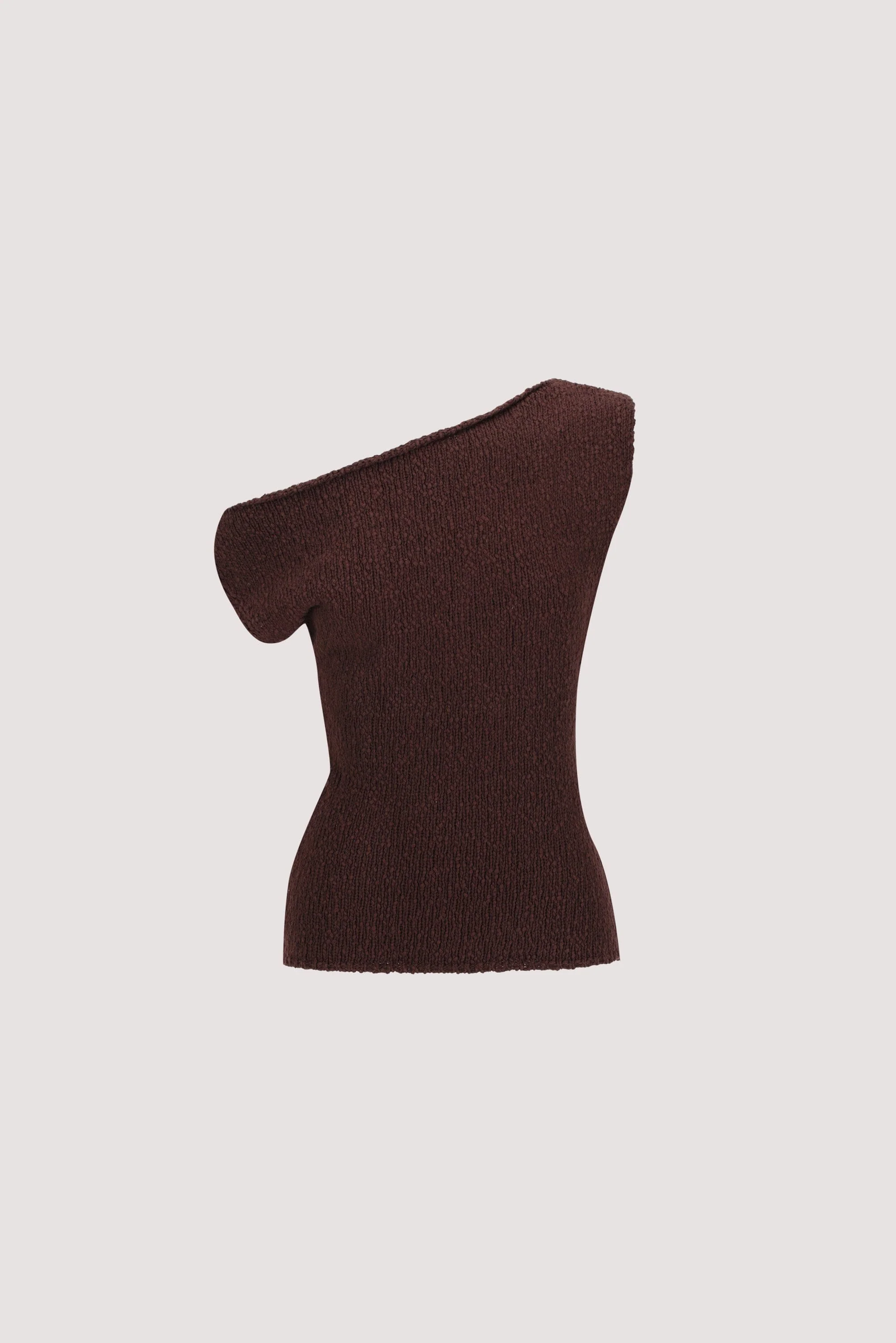 DINA CHOC COTTON ASYM KNIT TOP - Image 8