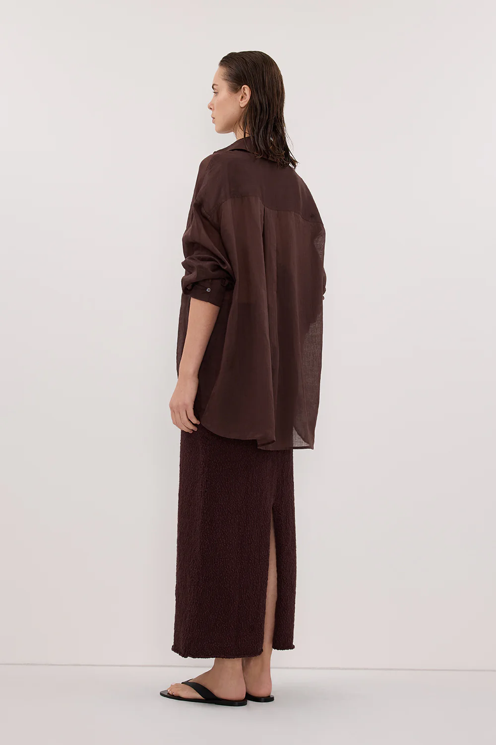 DINA CHOC KNIT MIDI SKIRT - Image 4