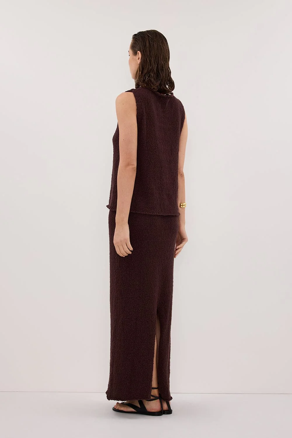 DINA CHOC KNIT MIDI SKIRT - Image 7