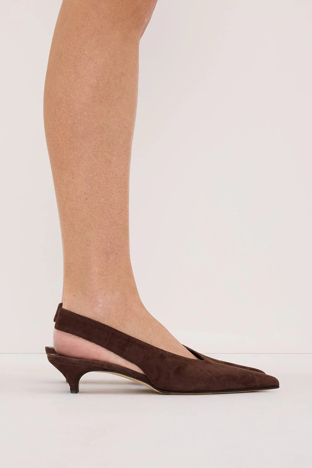 DOF STUDIOS TORY CHOCOLATE SUEDE HEEL - Image 2
