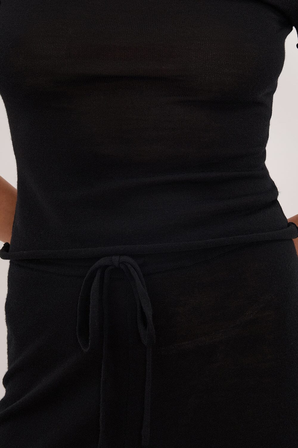 DUKE BLACK MERINO KNIT PANTS - Image 5