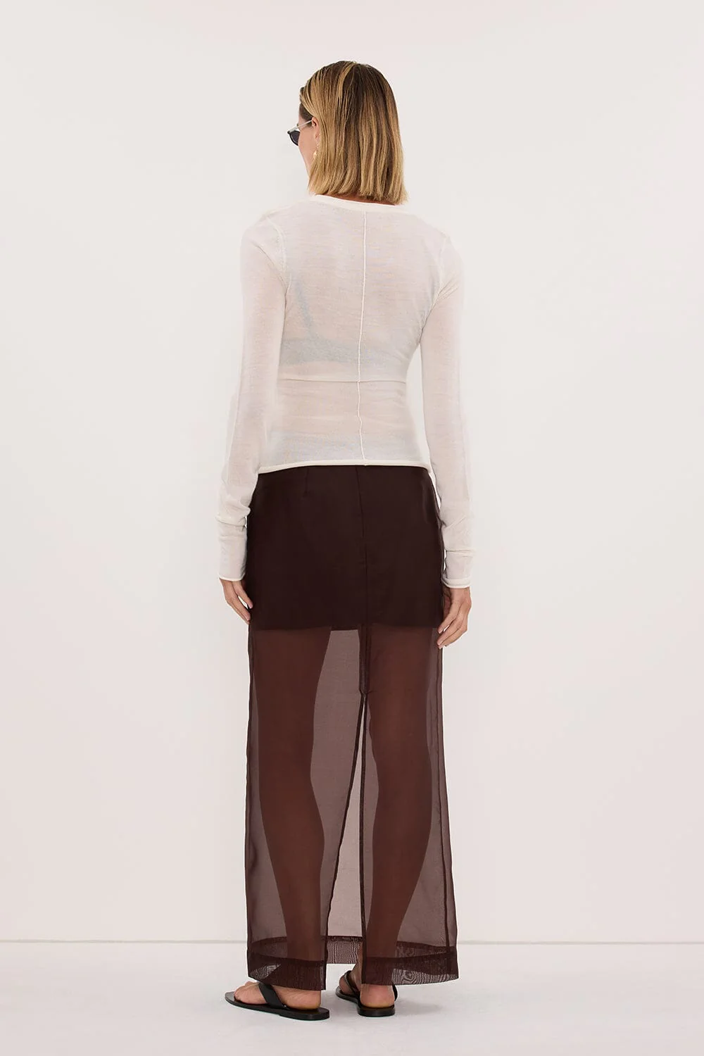 DUKE OFF WHITE LONG SLEEVE MERINO KNIT TOP - Image 5