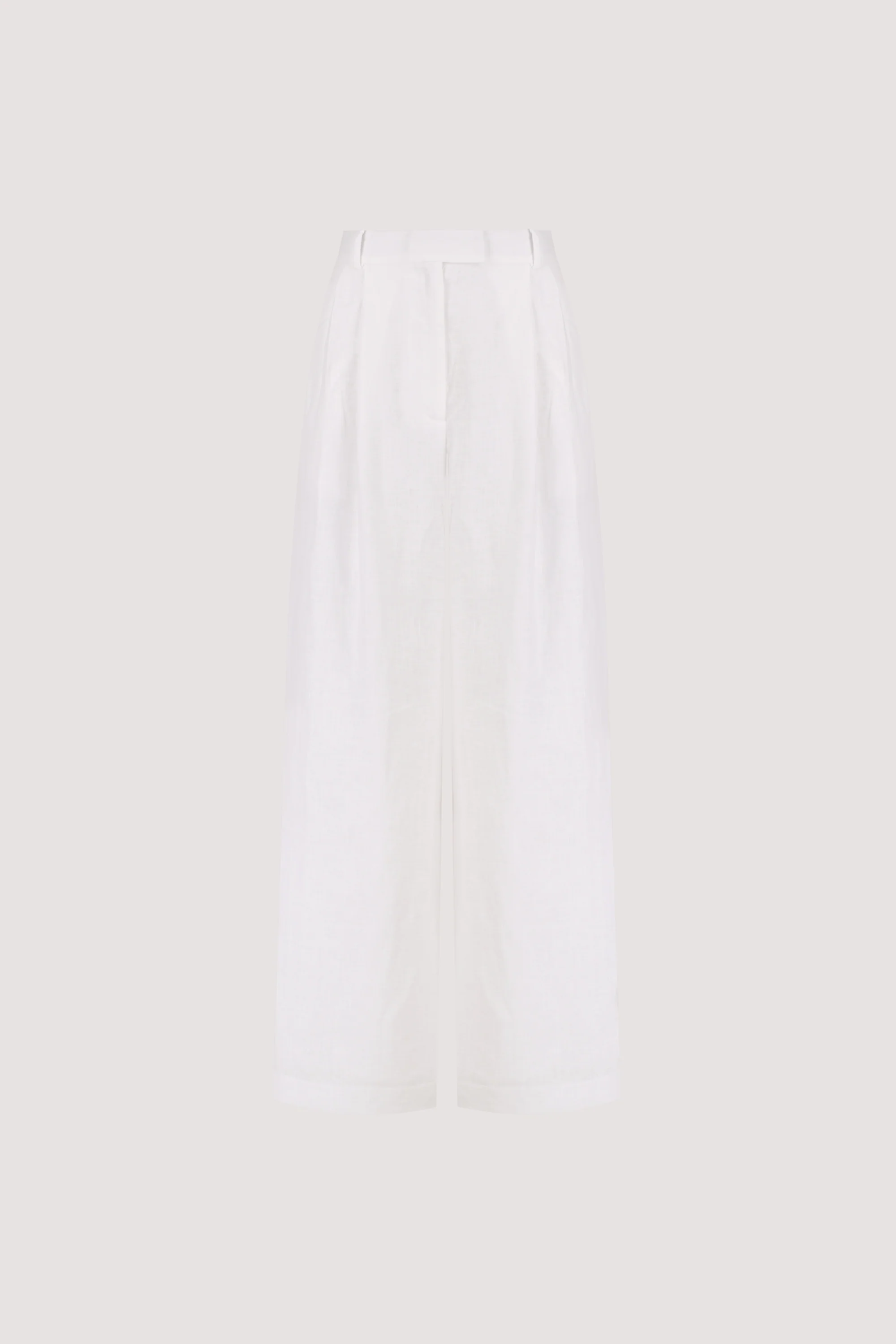 EASTON WHITE WIDE LEG LINEN PANT - Image 6