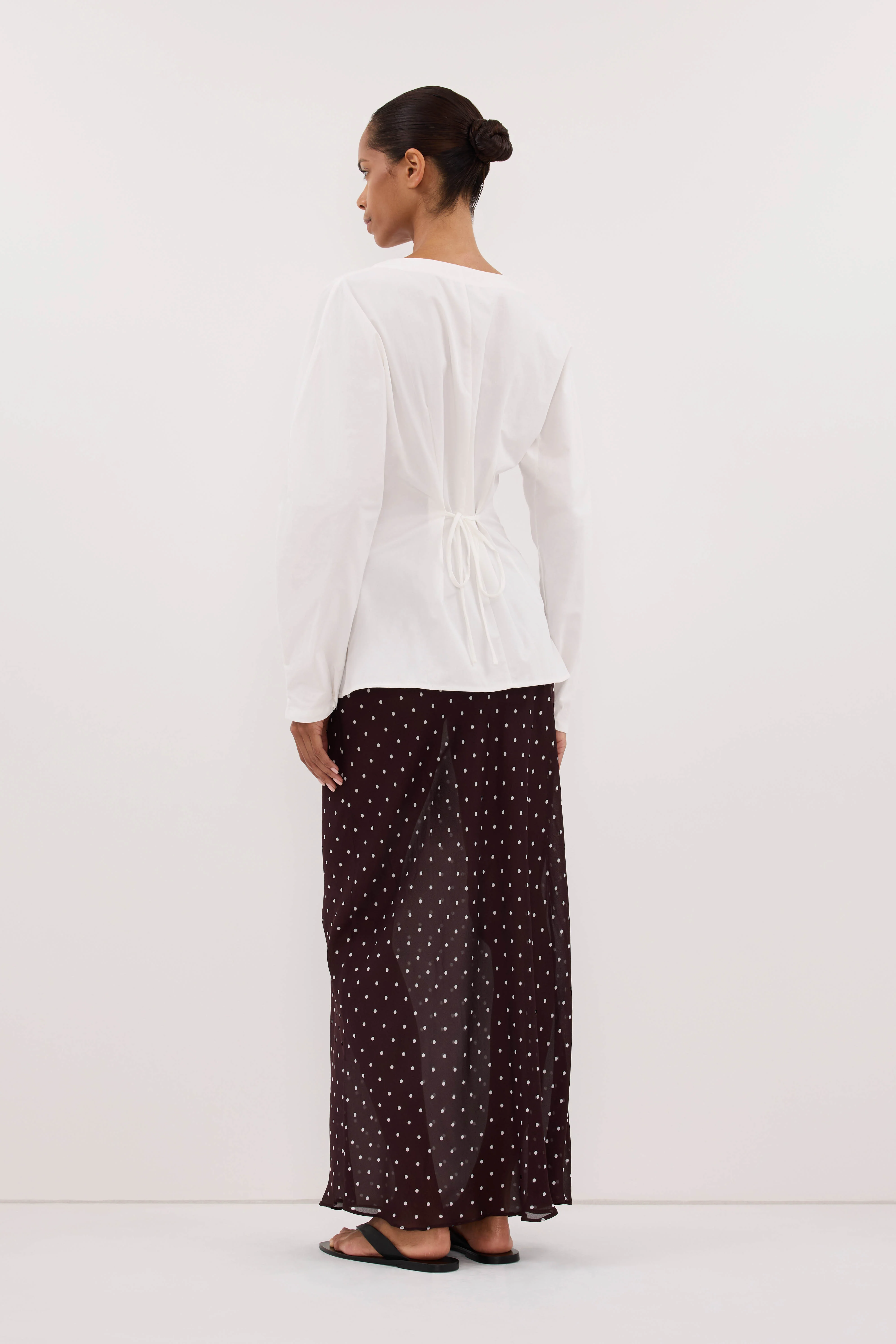 EDENA WHITE COTTON FITTED SHIRT - Image 7