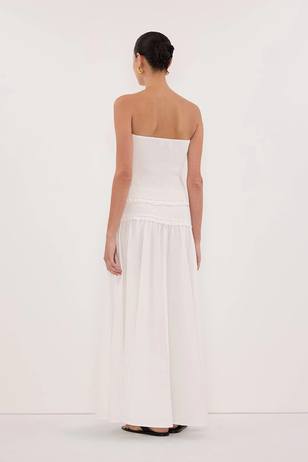 EDIE WHITE COTTON MIDI SKIRT - Image 4