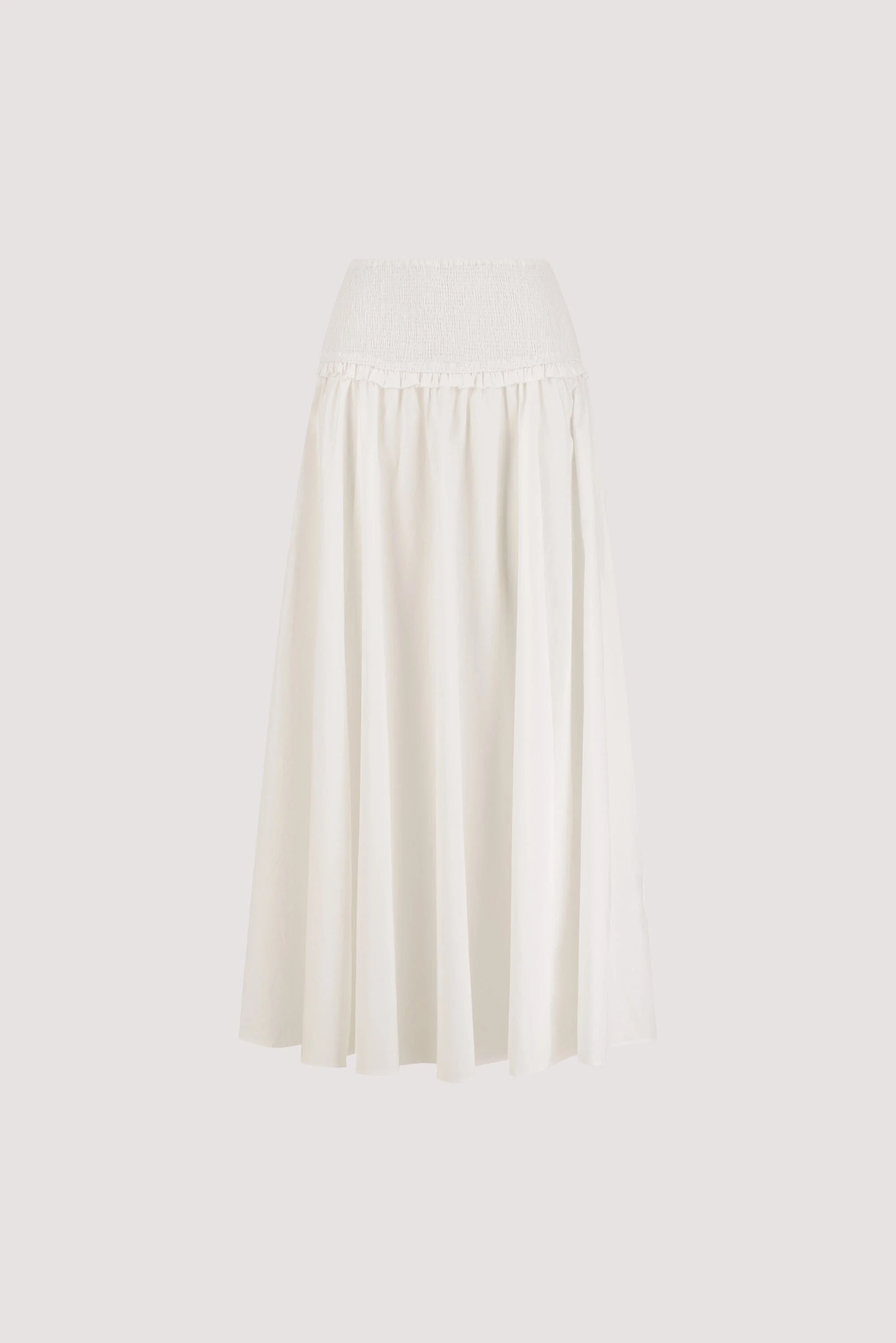 EDIE WHITE COTTON MIDI SKIRT - Image 8