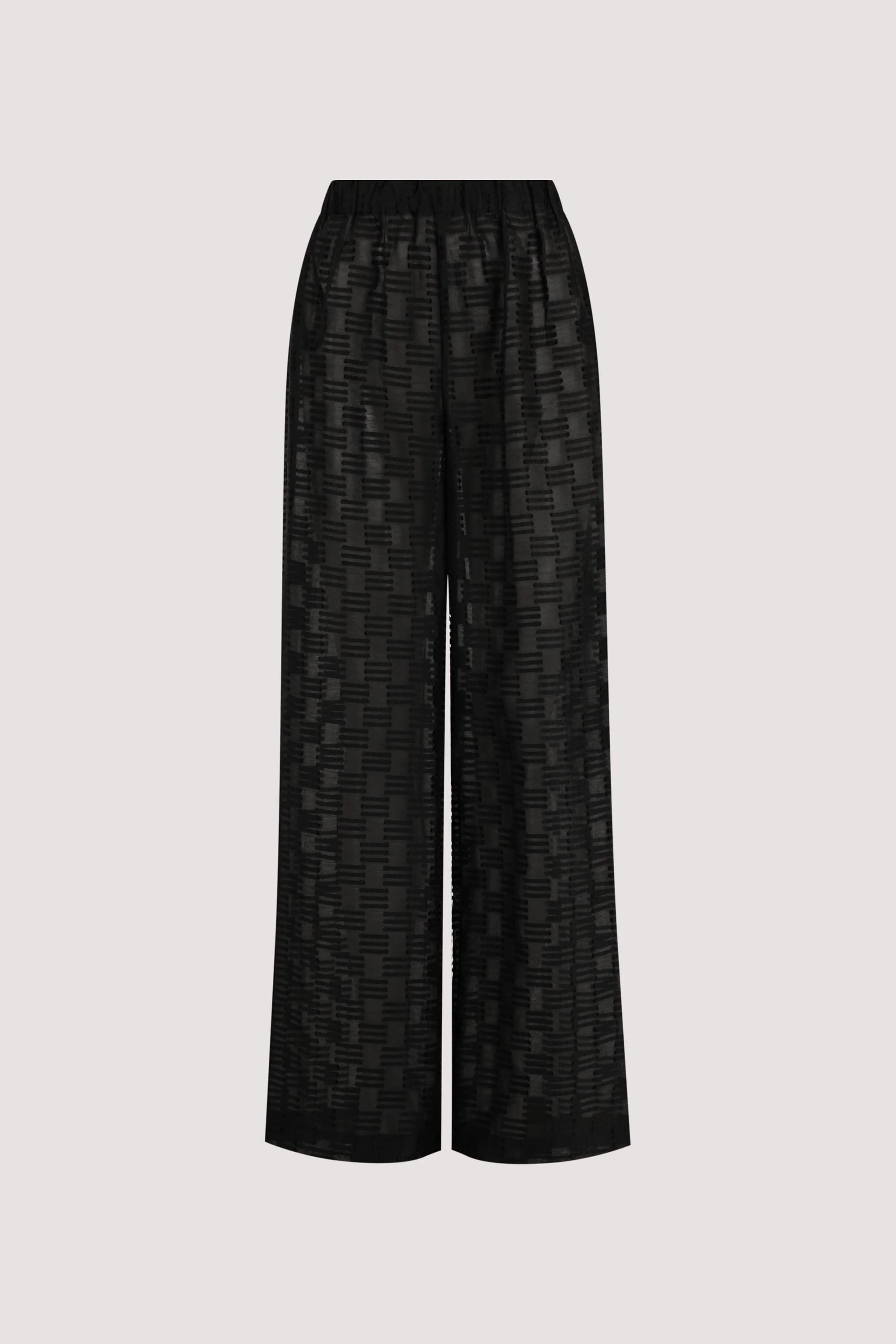 ELBA BLACK SHEER CHECK PANTS - Image 6
