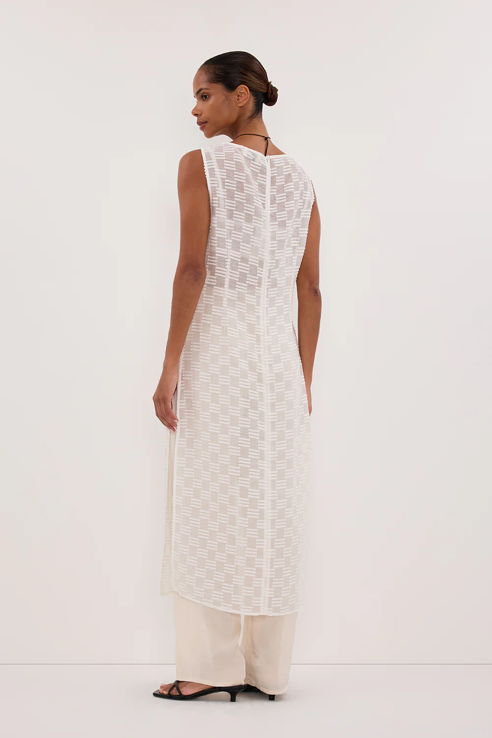 ELBA WHITE SHEER TUNIC TOP - Image 4