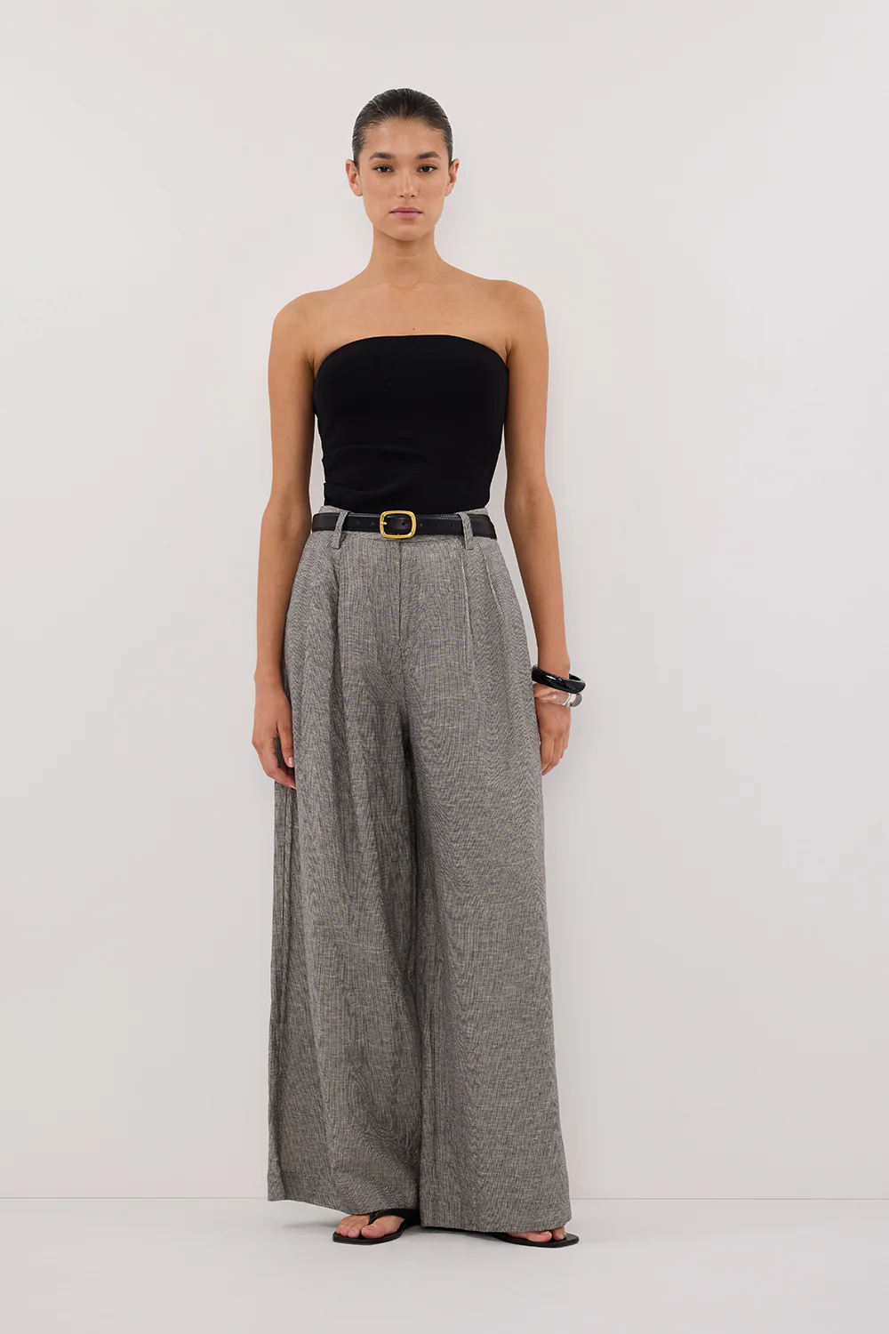 ELIAS CHARCOAL LINEN BLEND PANT - Image 2