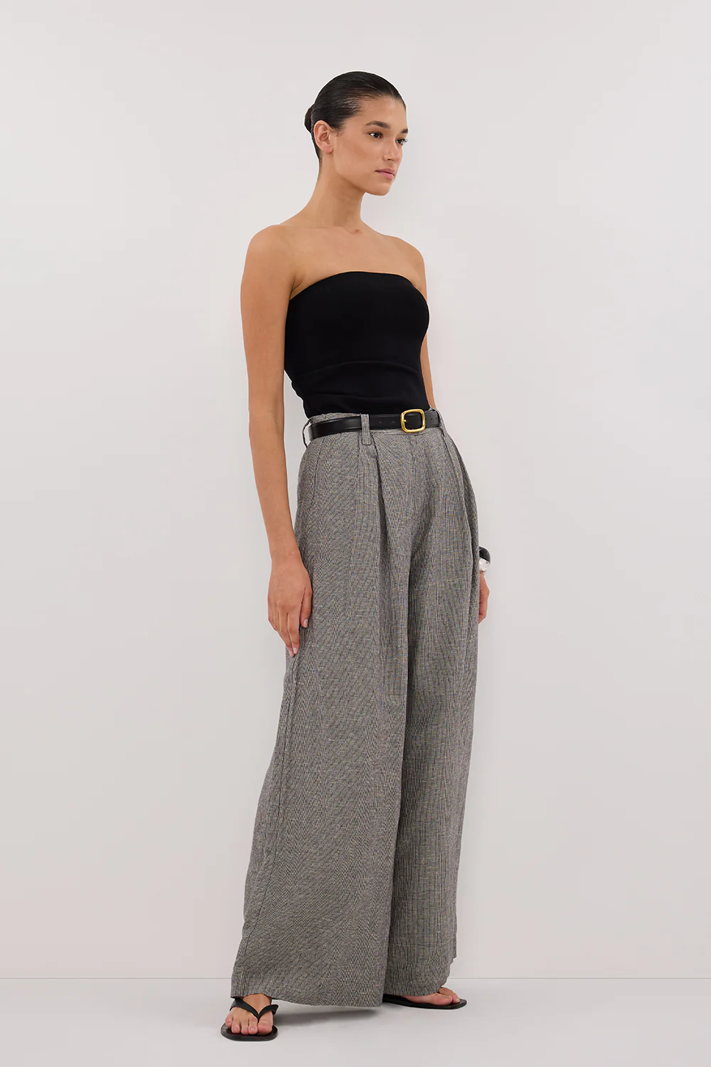 ELIAS CHARCOAL LINEN BLEND PANT - Image 4