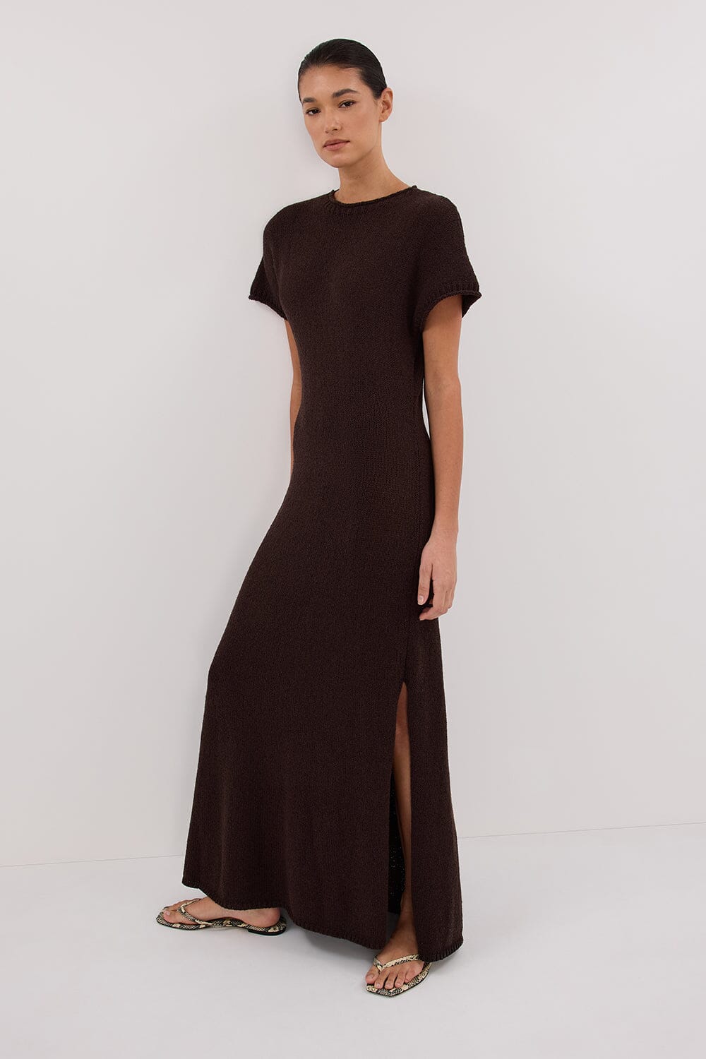 ERIN CHOC KNIT MAXI DRESS - Image 6