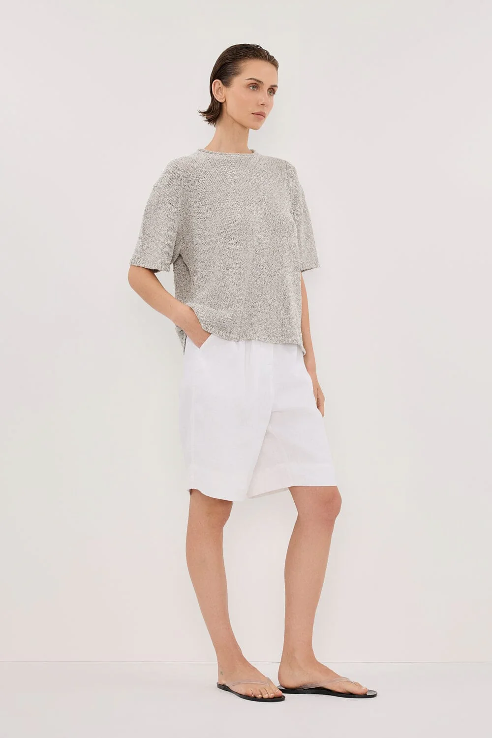 ERIN SILVER MARLE BOXY KNIT TEE - Image 3