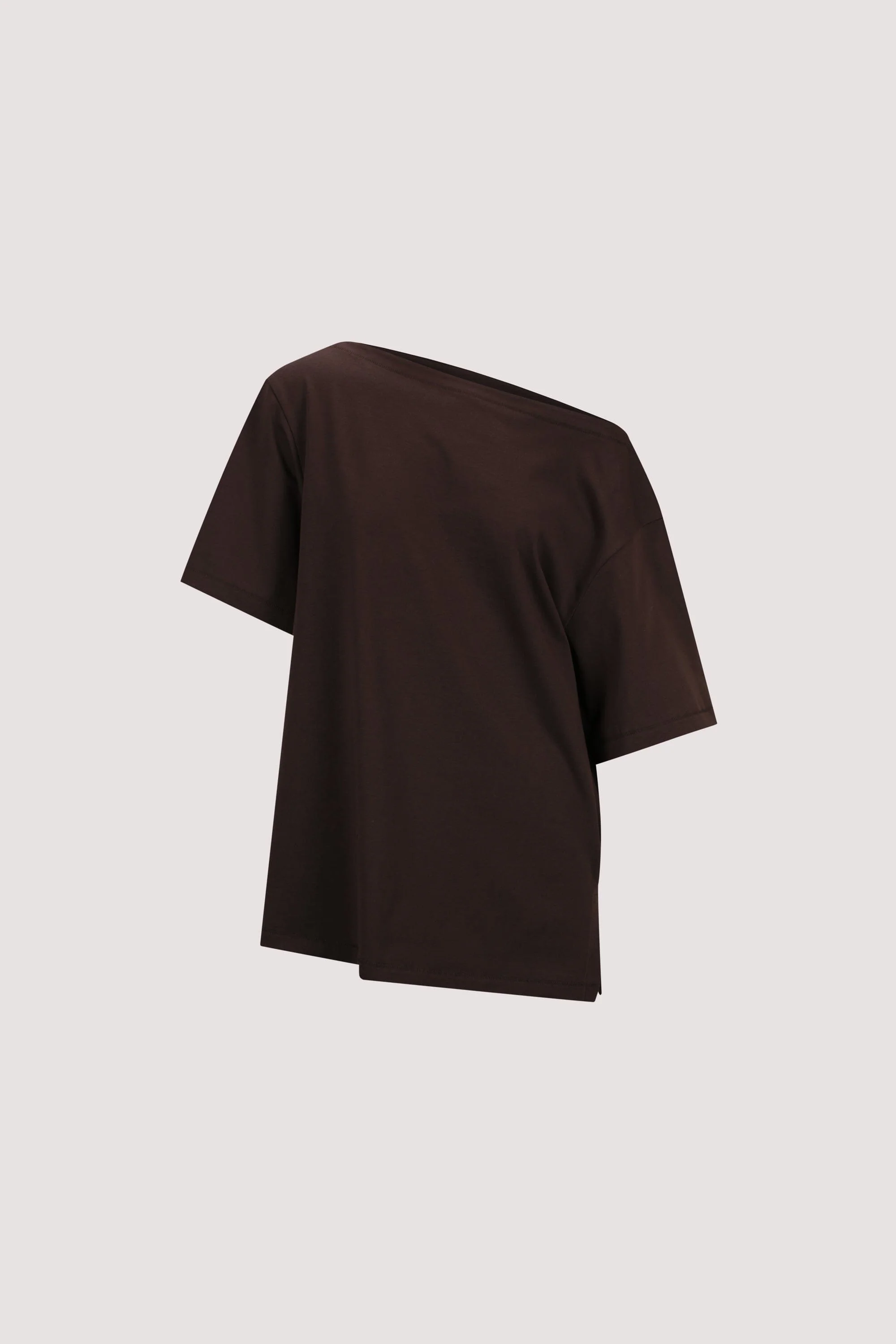 ESME BITTER CHOC ASYM BOAT NECK TEE - Image 8