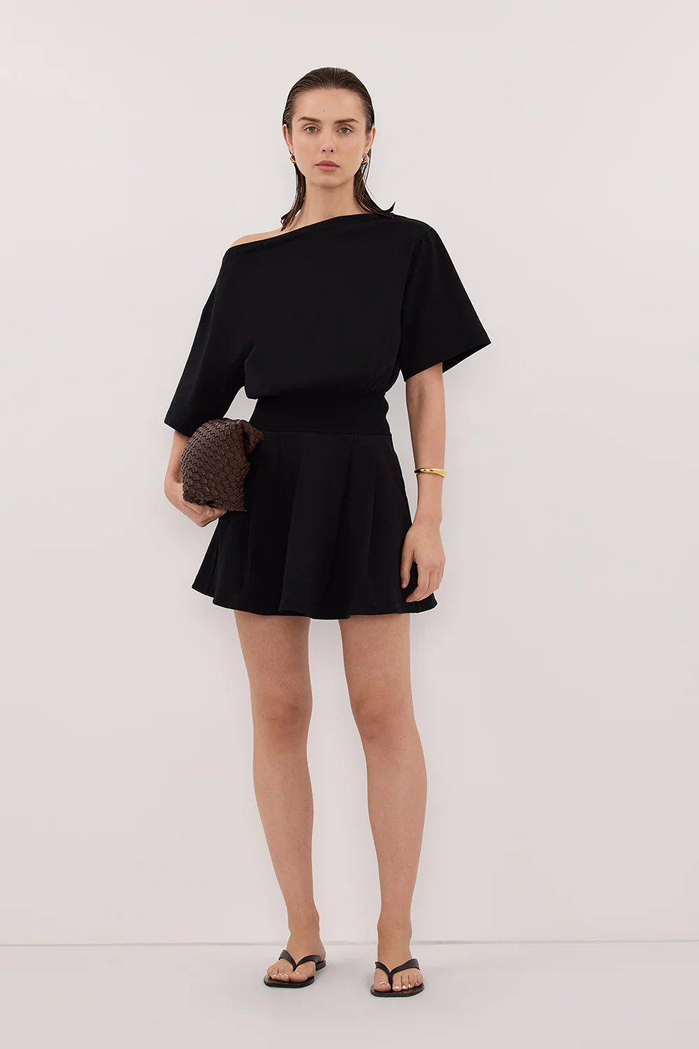 ESME BLACK ASYM MINI DRESS