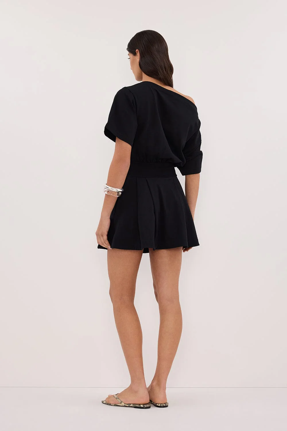 ESME BLACK ASYM MINI DRESS - Image 4
