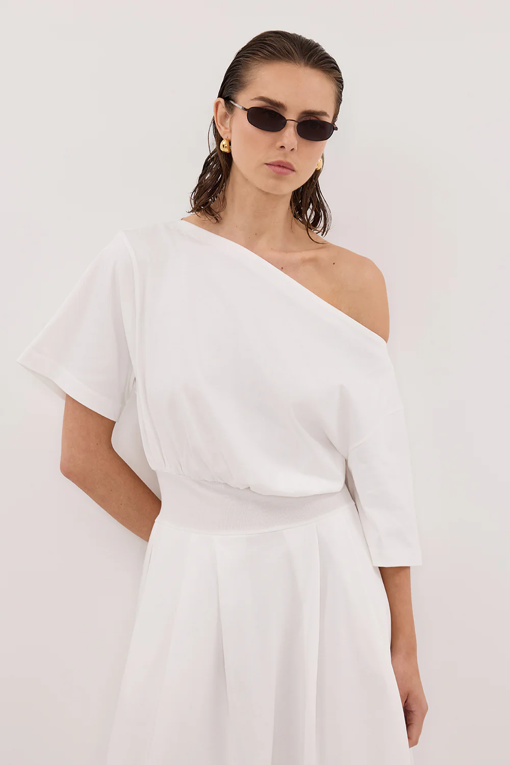 ESME WHITE ASYM MAXI DRESS - Image 2