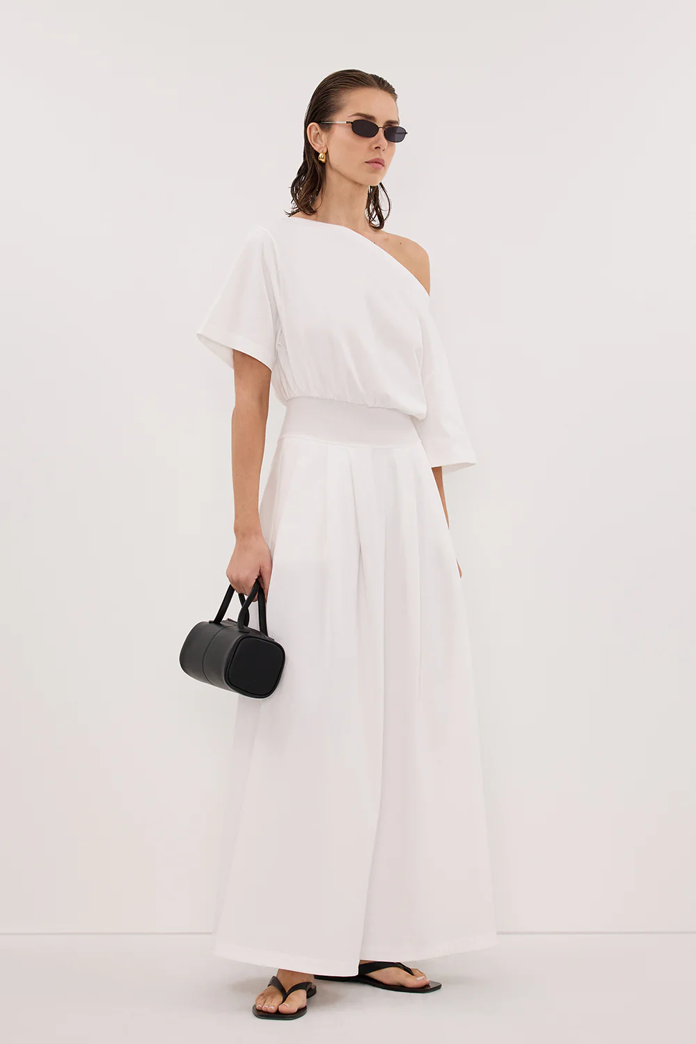ESME WHITE ASYM MAXI DRESS - Image 3