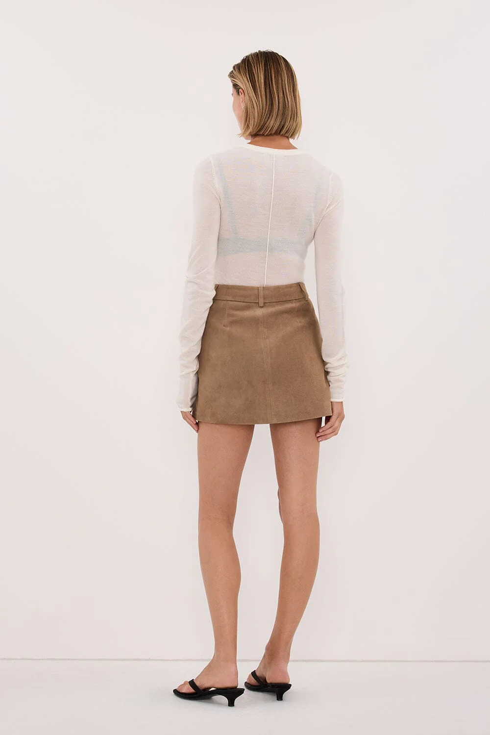 ESTELLE CHESTNUT SUEDE MINI SKIRT - Image 7