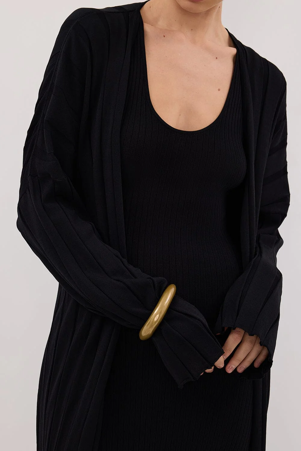EVE BLACK KNIT MIDI CARDIGAN - Image 5