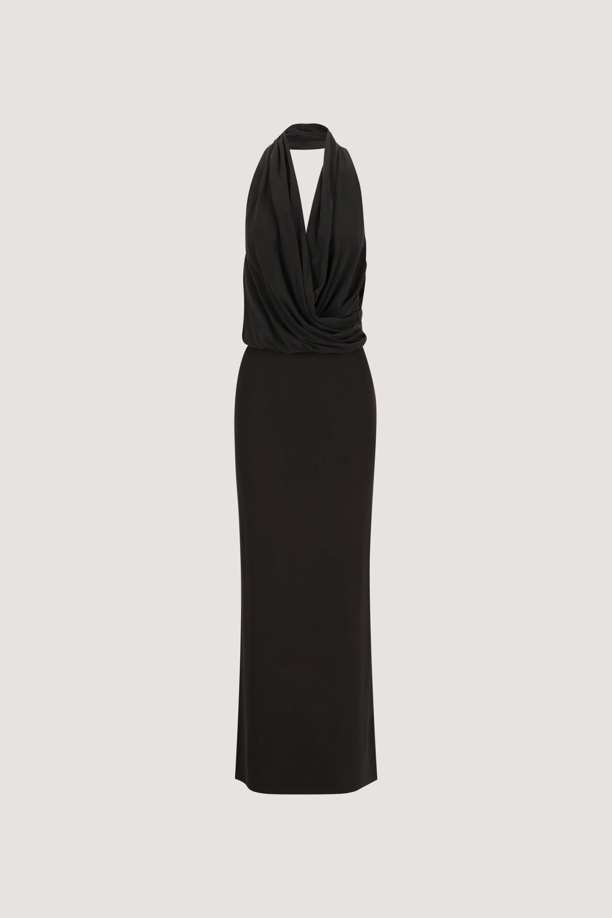 FELICITY BLACK SLEEVELESS HALTER MIDI DRESS - Image 7